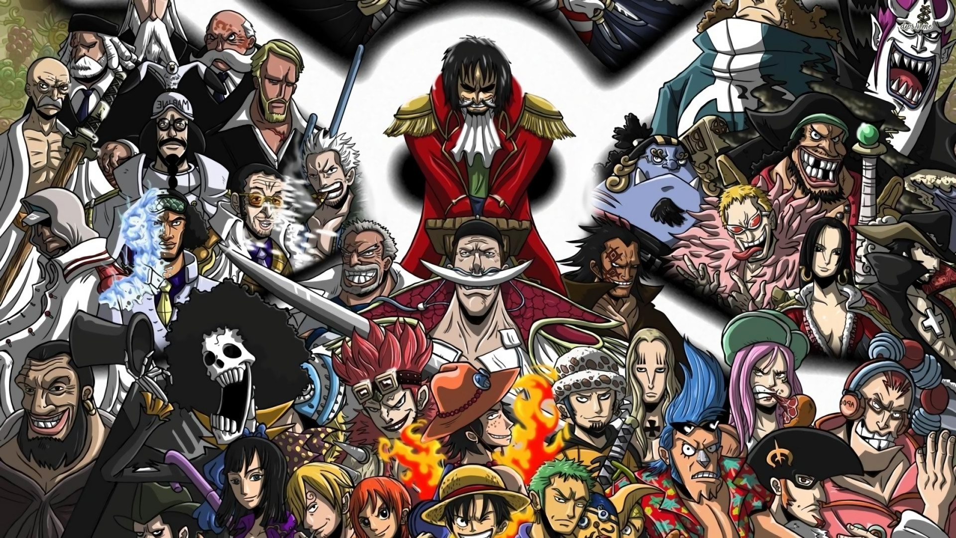 Gol D. Roger, One Piece, Personaggi, Collage, Full HD 1080p, sfondo desktop
