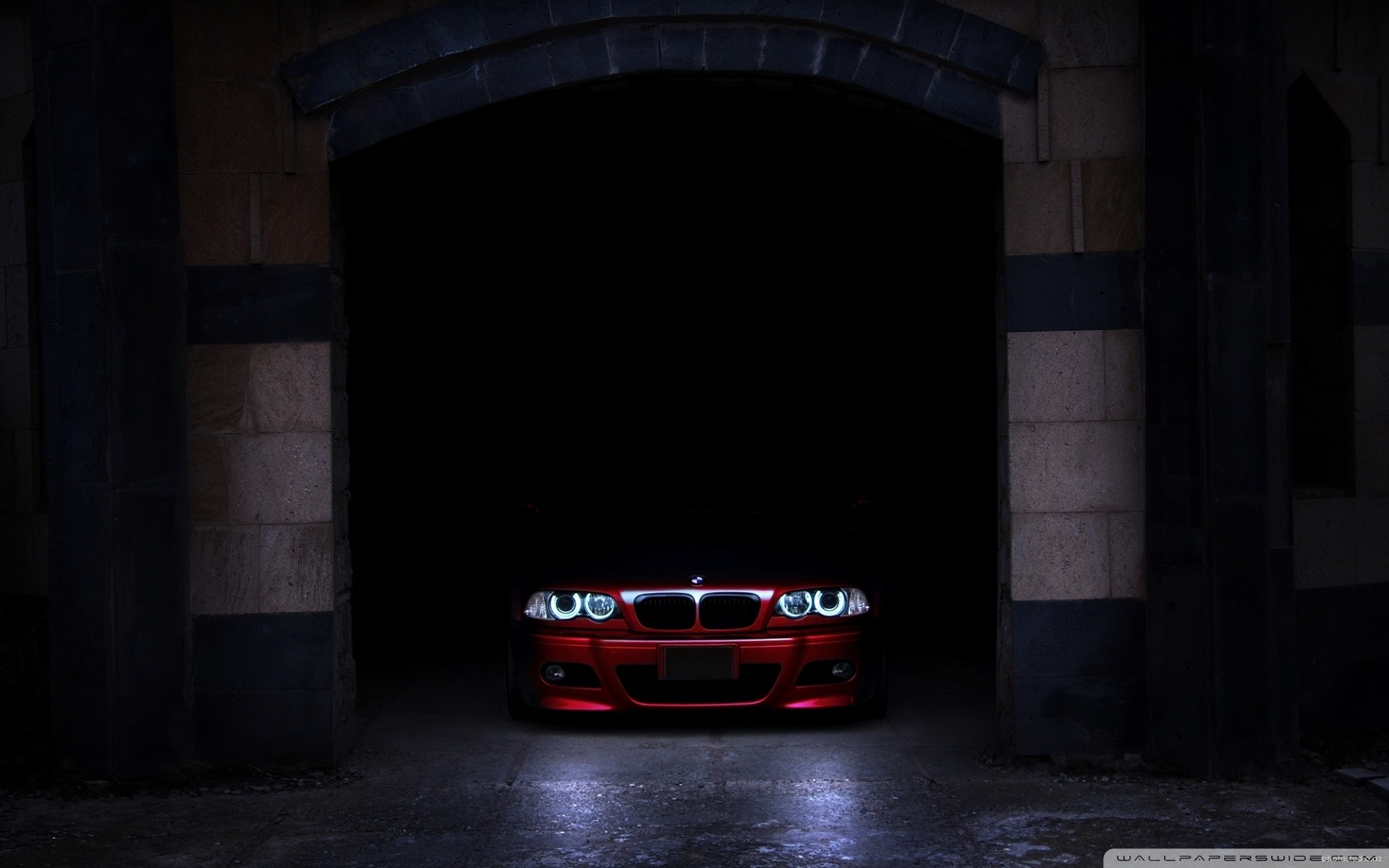 BMW M3 (E46), BMW, Rosso, Garage, Notte, 1920x1200, immagine di sfondo
