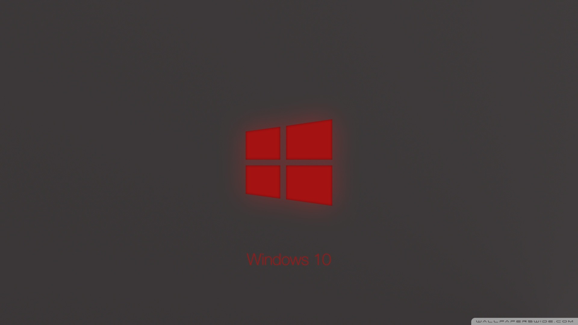 Windows 10, Logo Windows, Rosso, Sfondo grigio, Full HD, wallpaper per computer
