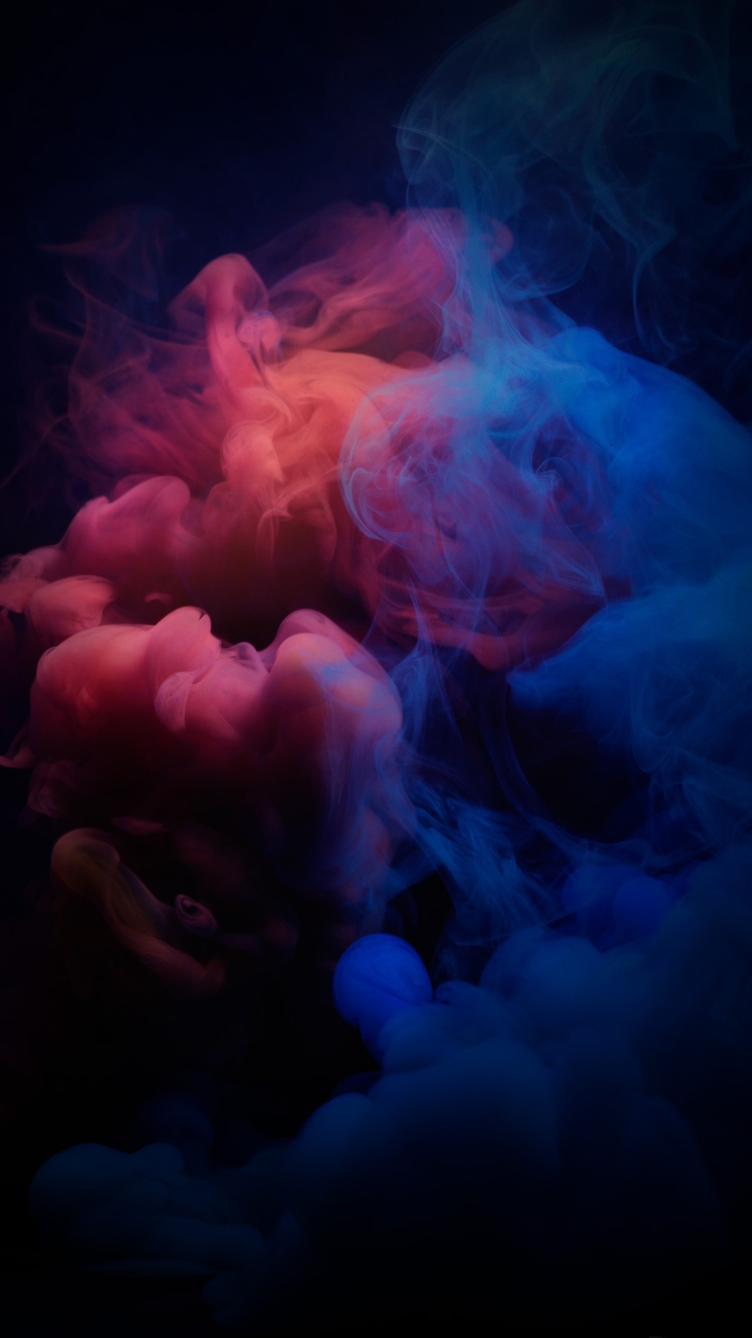 Fumo colorato, Rosa, Blu, Sfondo scuro, Full HD, schermata di blocco del cellulare