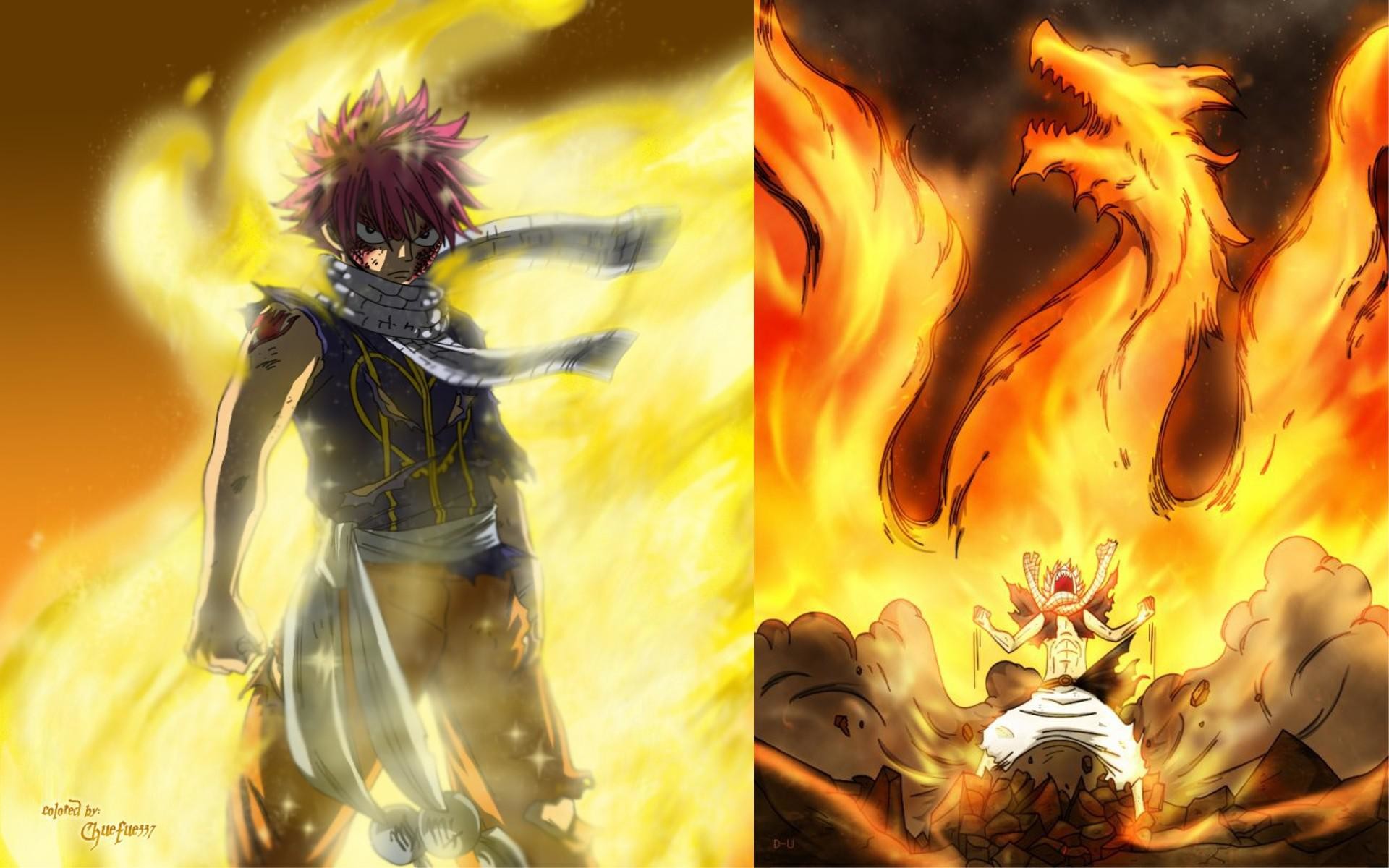 Natsu Dragneel, Fairy Tail, Fiamme, Giallo, 1920x1200, sfondo MacBook Pro