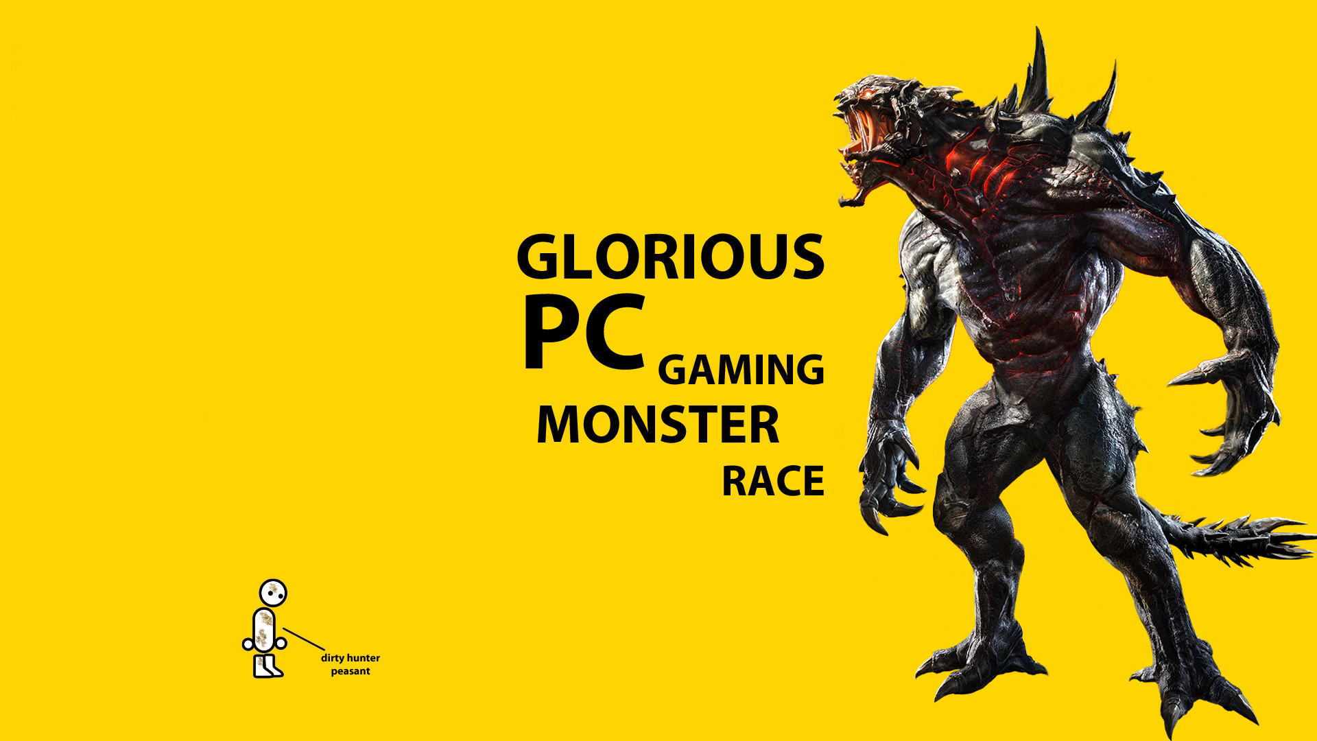 Glorious PC Gaming Monster Race, Evolve, Goliath, Giallo, Full HD, sfondo per portatile