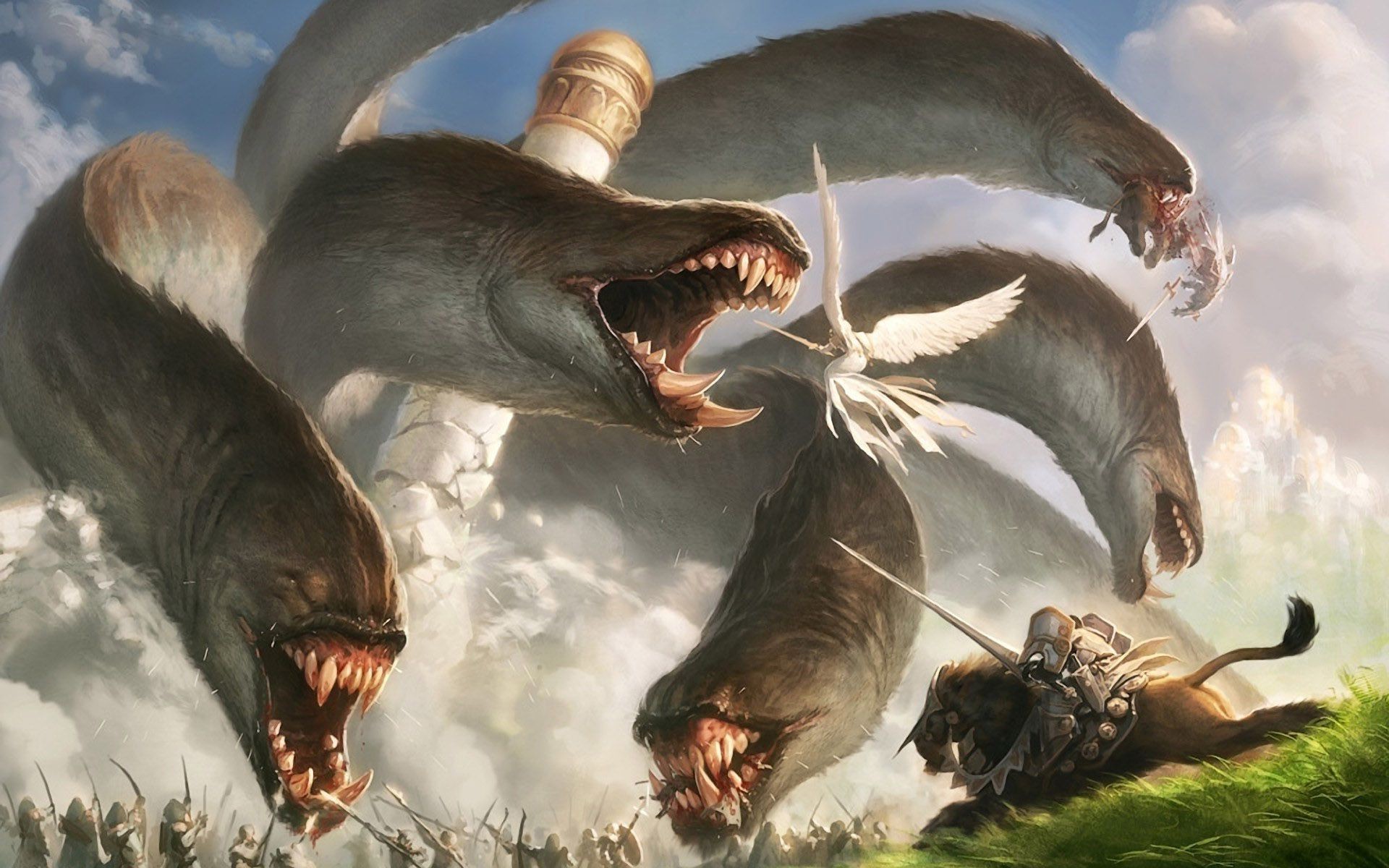 MTG, Idra, Leone, Battaglia, 16:10 Full HD, sfondo widescreen