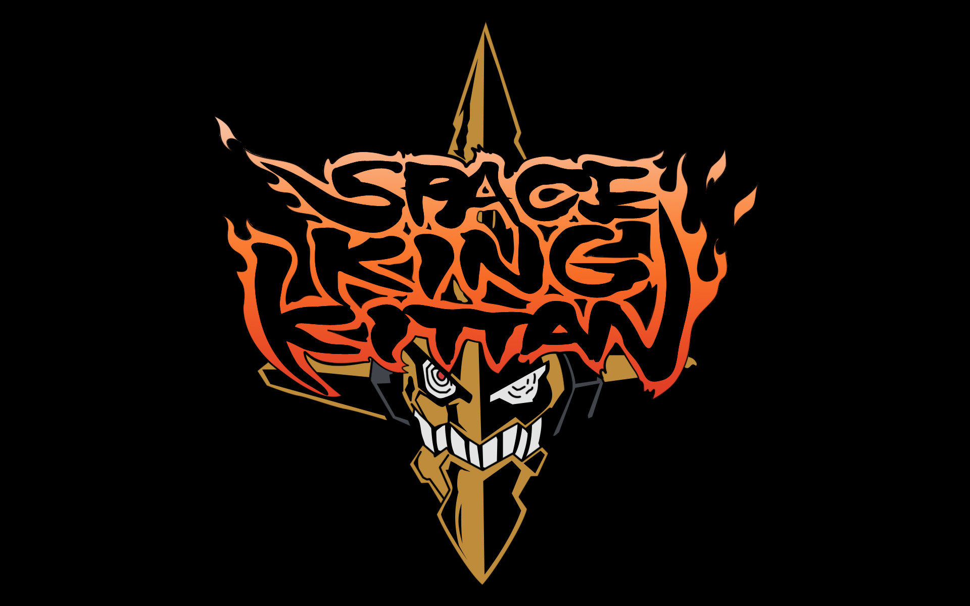 Kittan, Space King, Gurren Lagann, Logo, Sfondo nero, 16:10 Full HD, wallpaper widescreen