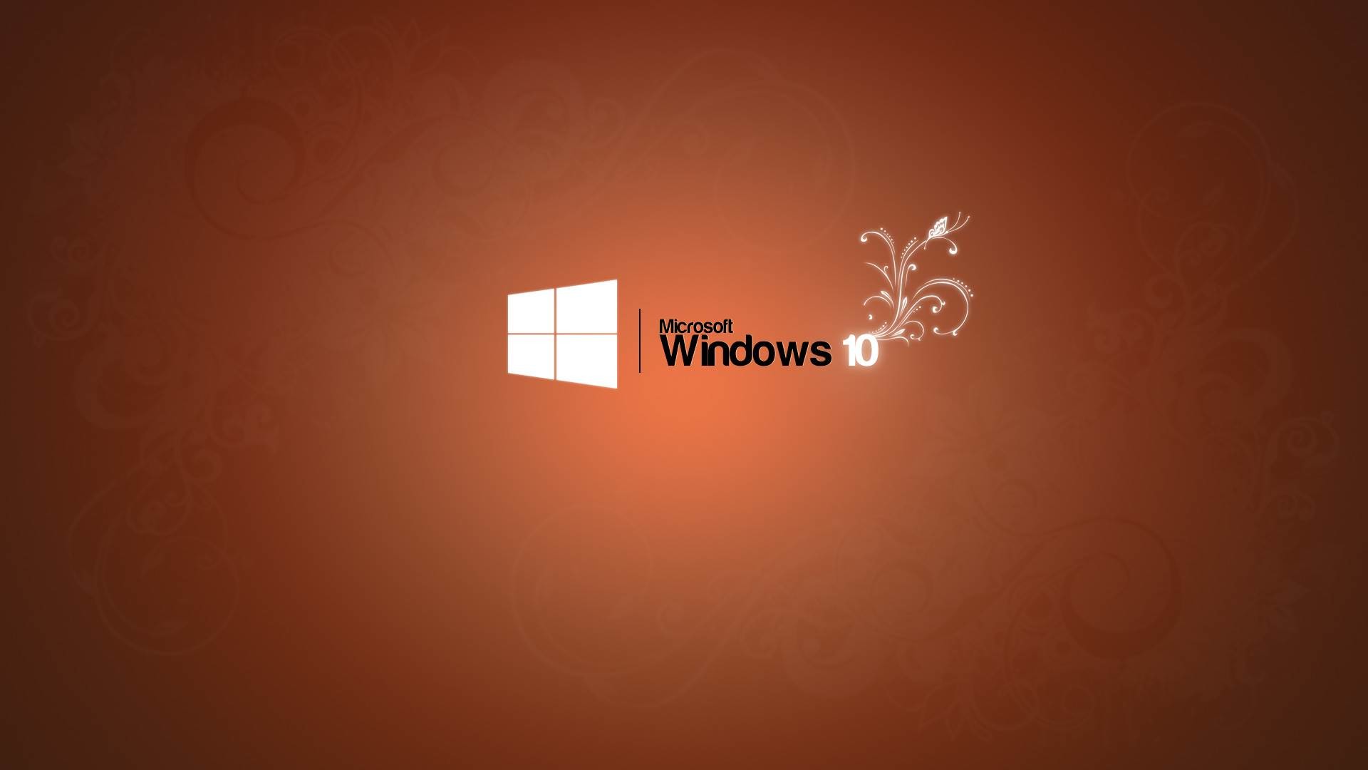 Windows 10, Logo Windows, Sfondo arancione, Full HD, wallpaper per computer