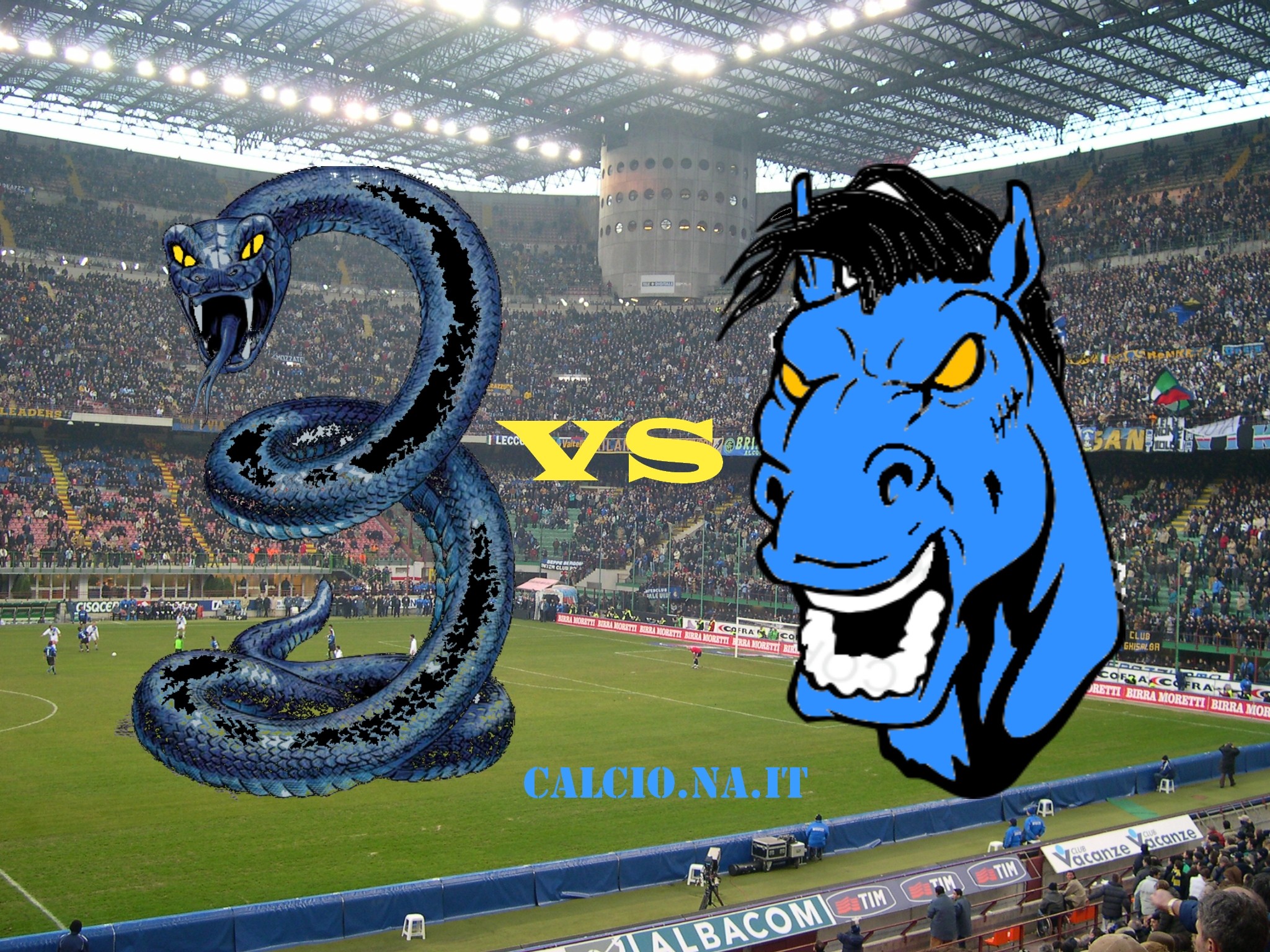 Inter-Napoli, Biscione, Ciuccio, Stadio San Siro, Derby del Sud, sfondo Full HD per tablet