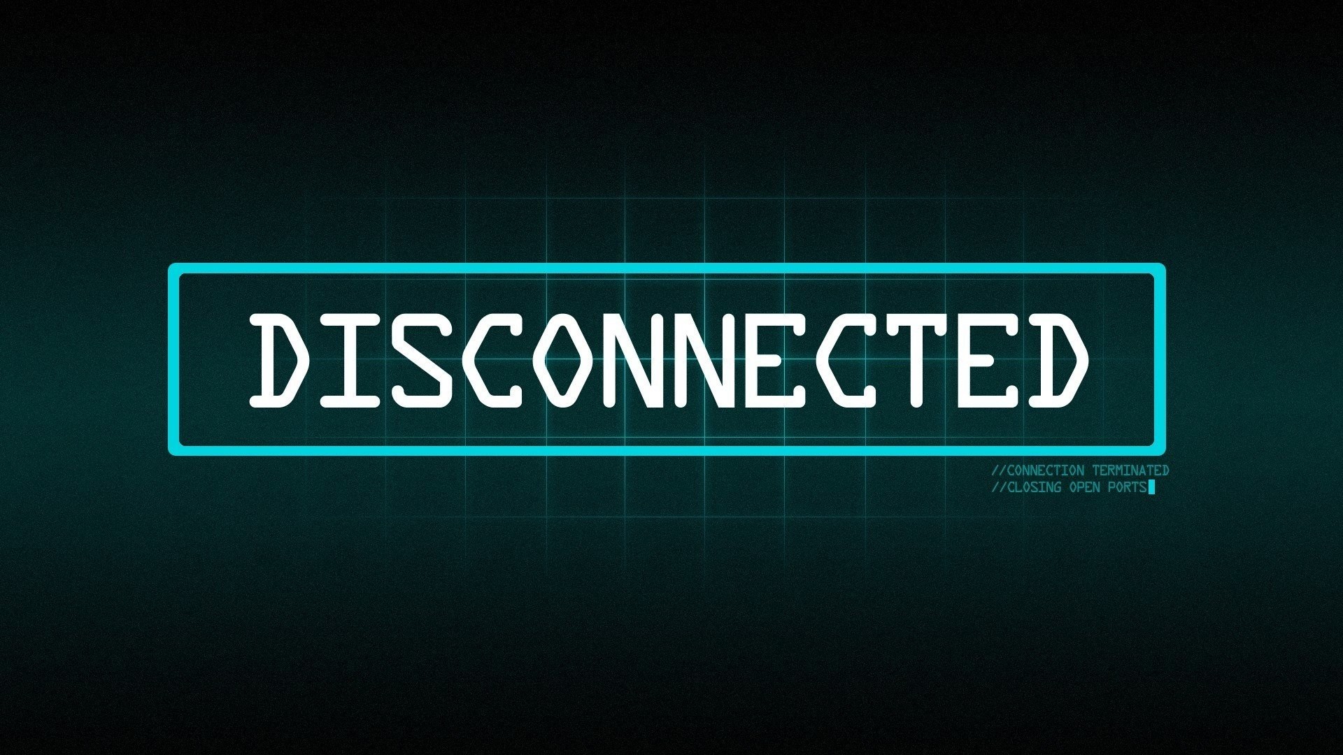 Disconnected, Scritta, Verde acqua, Full HD, sfondo per PC