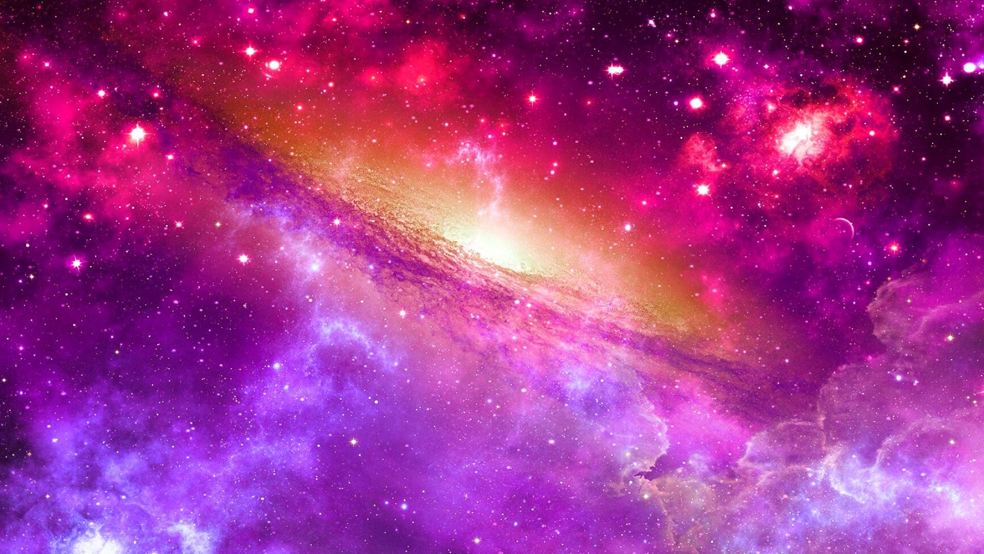 Galassia, Nebulosa, Rosa, Viola, Full HD 1080p, sfondo desktop
