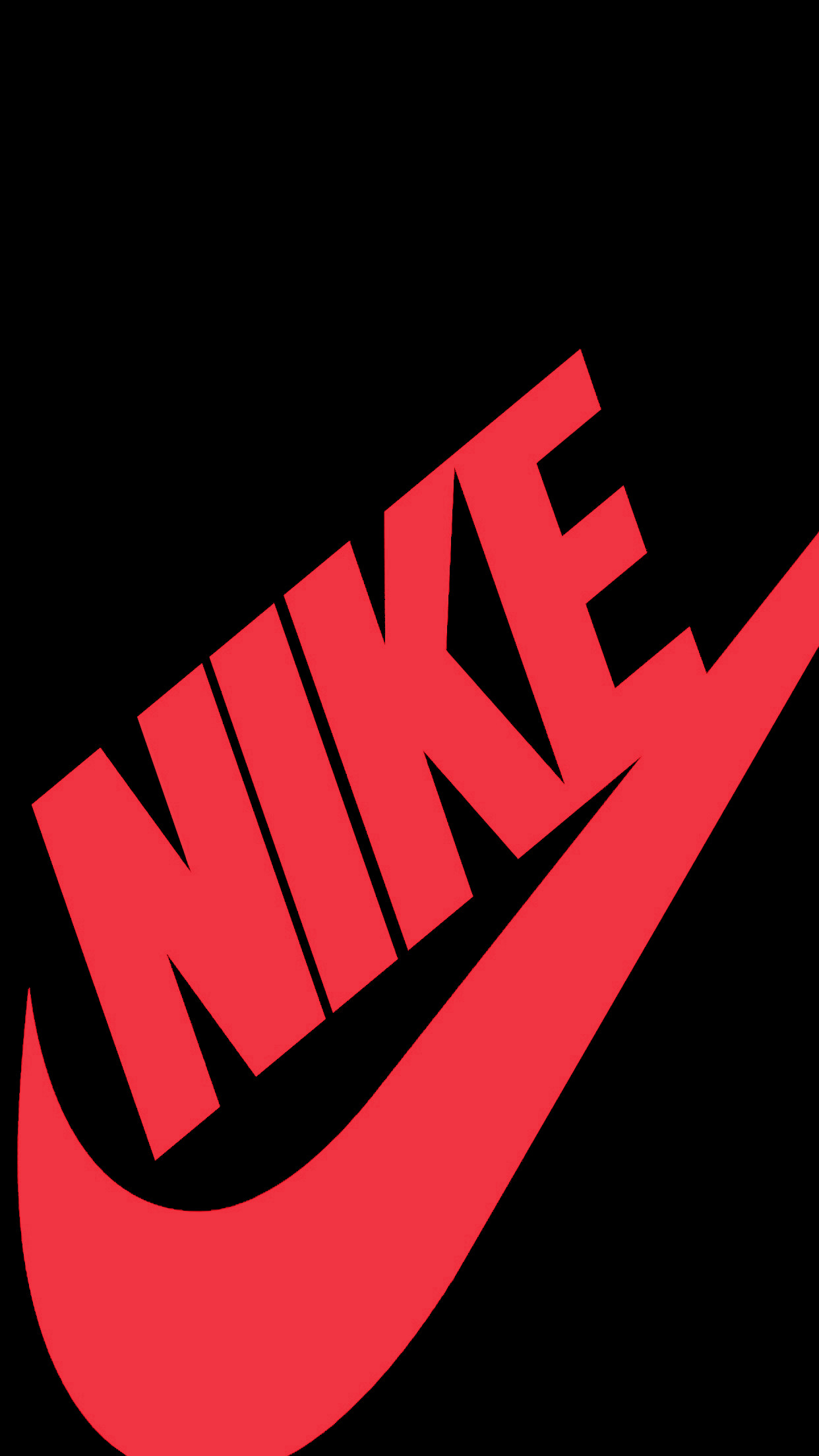 Nike, Logo, Rosso, Sfondo nero, Full HD, schermata di blocco del cellulare
