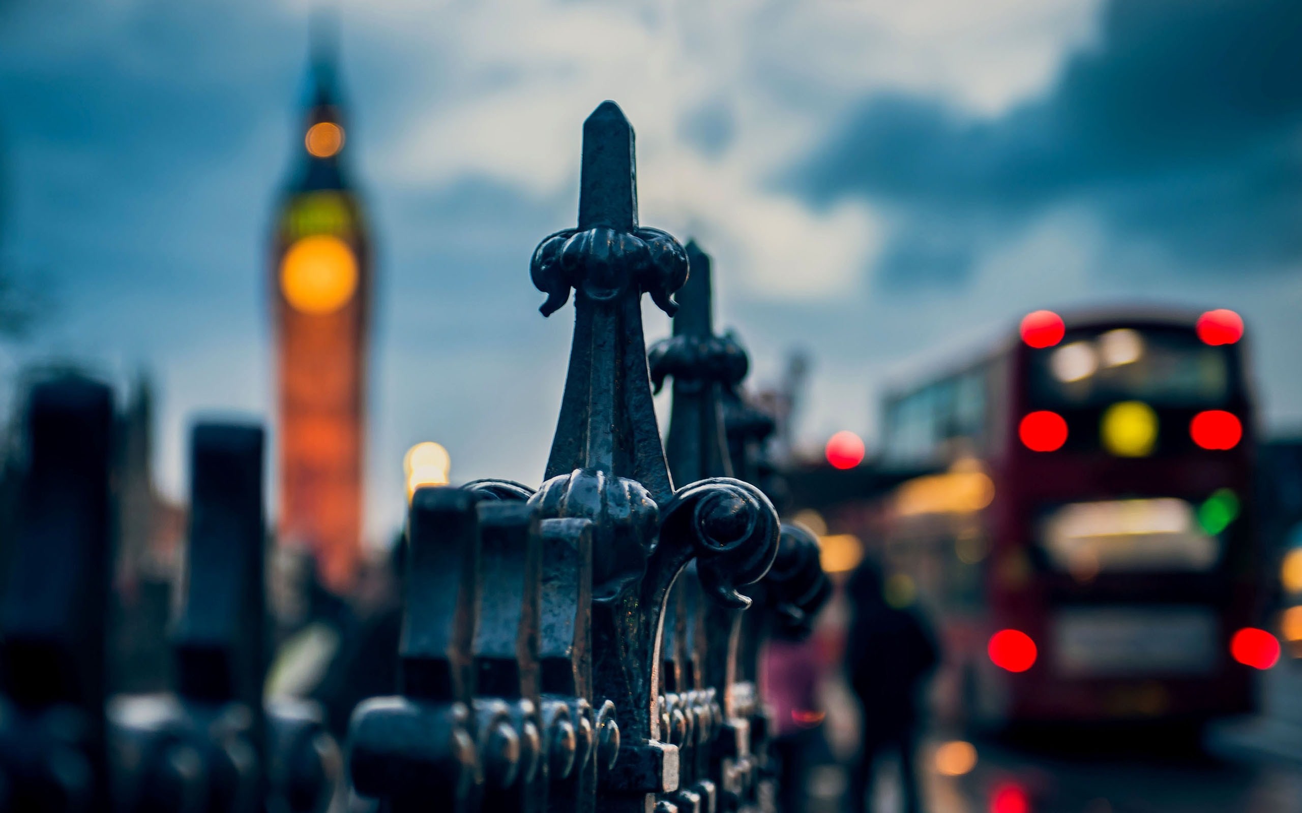 Big Ben, Autobus rosso, Londra, Bokeh, 2560x1600, sfondo per PC