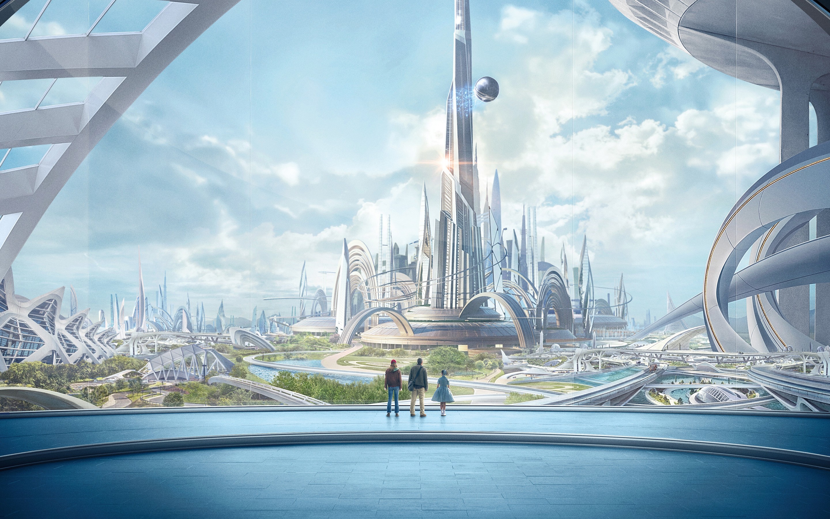 Tomorrowland, Disney, Città futuristica, Fantascienza, 2880x1800, immagine di sfondo