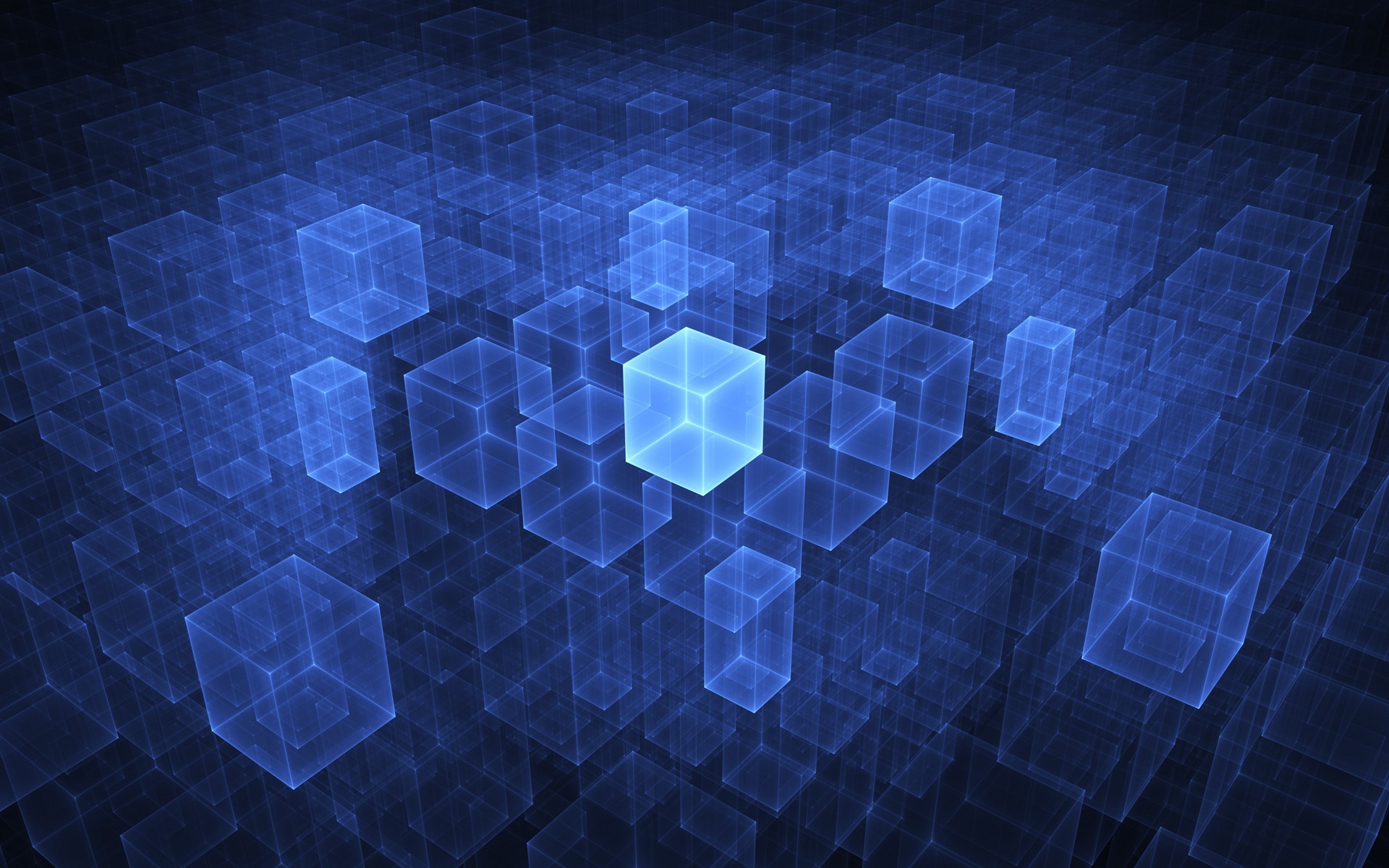 Cubi trasparenti, Arte 3D, Blu, 1920x1200, sfondo MacBook Pro