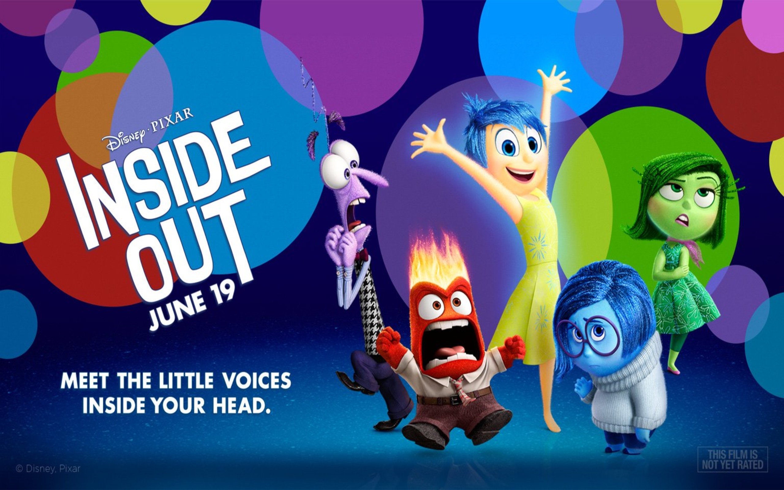 Inside Out, Gioia, Paura, Rabbia, Tristezza, Disgusto, Locandina, sfondo Windows 11