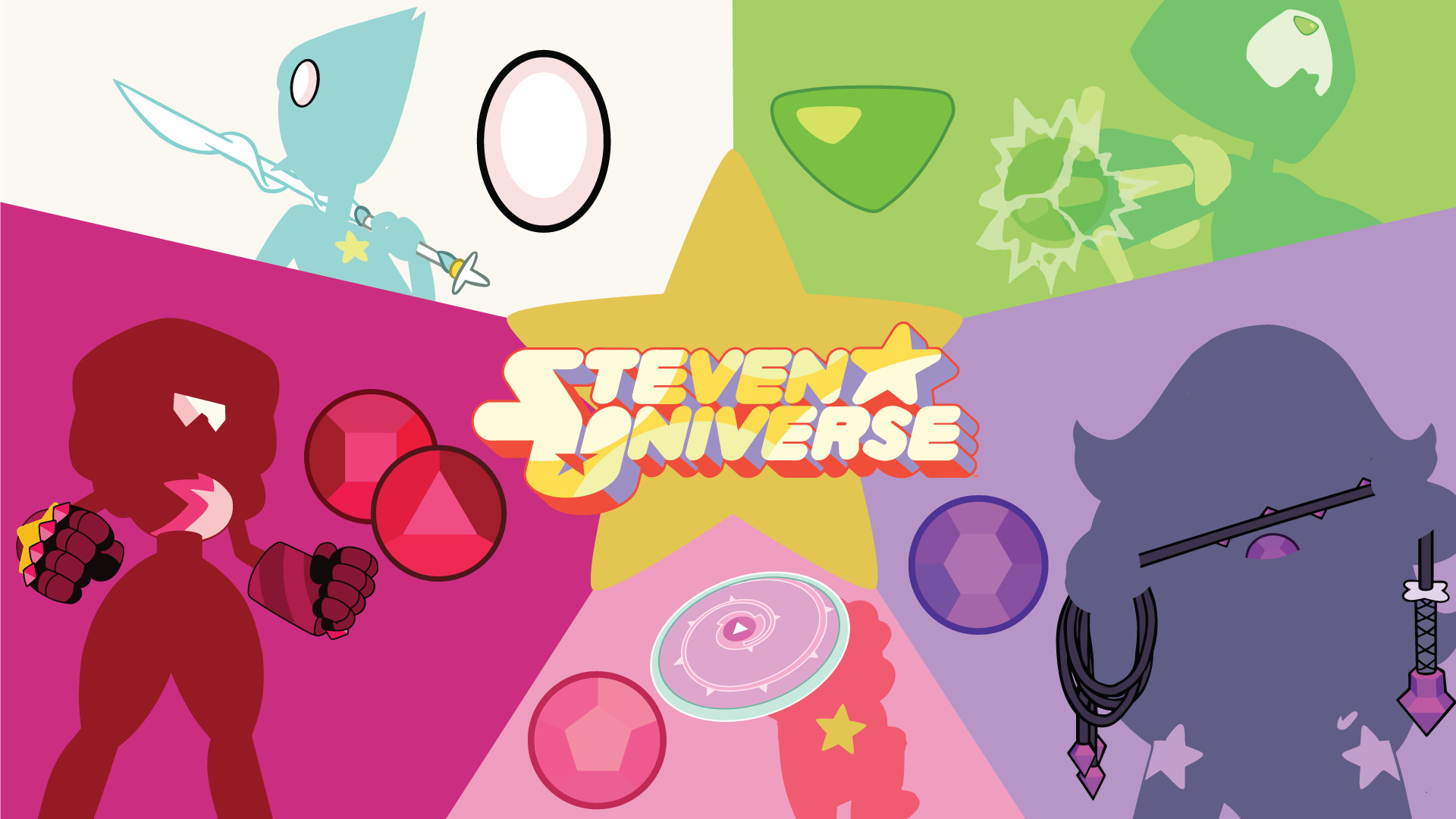 Steven Universe, Logo, Gemme, Garnet, Ametista, Perla, Peridot, Full HD 1080p, sfondo desktop