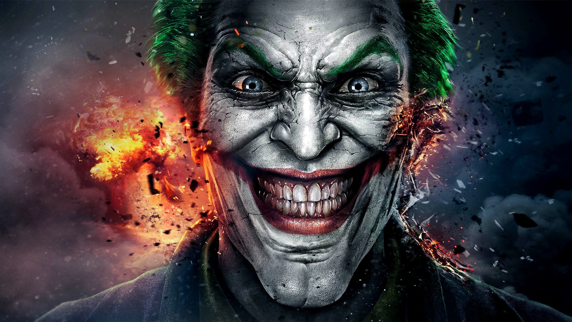 Joker, Injustice: Gods Among Us, Videogioco, Sorriso, Esplosione, sfondo desktop 1920x1080