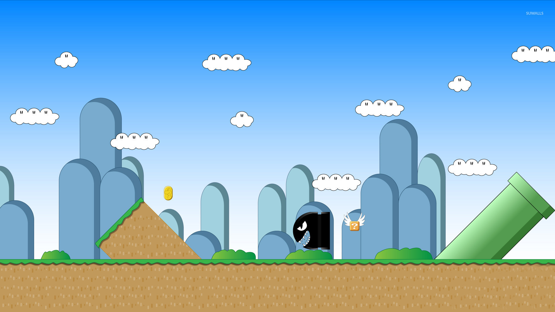 Super Mario Bros. 3, Pallottolo Bill, Pixel art, Colline, Full HD, sfondo per portatile
