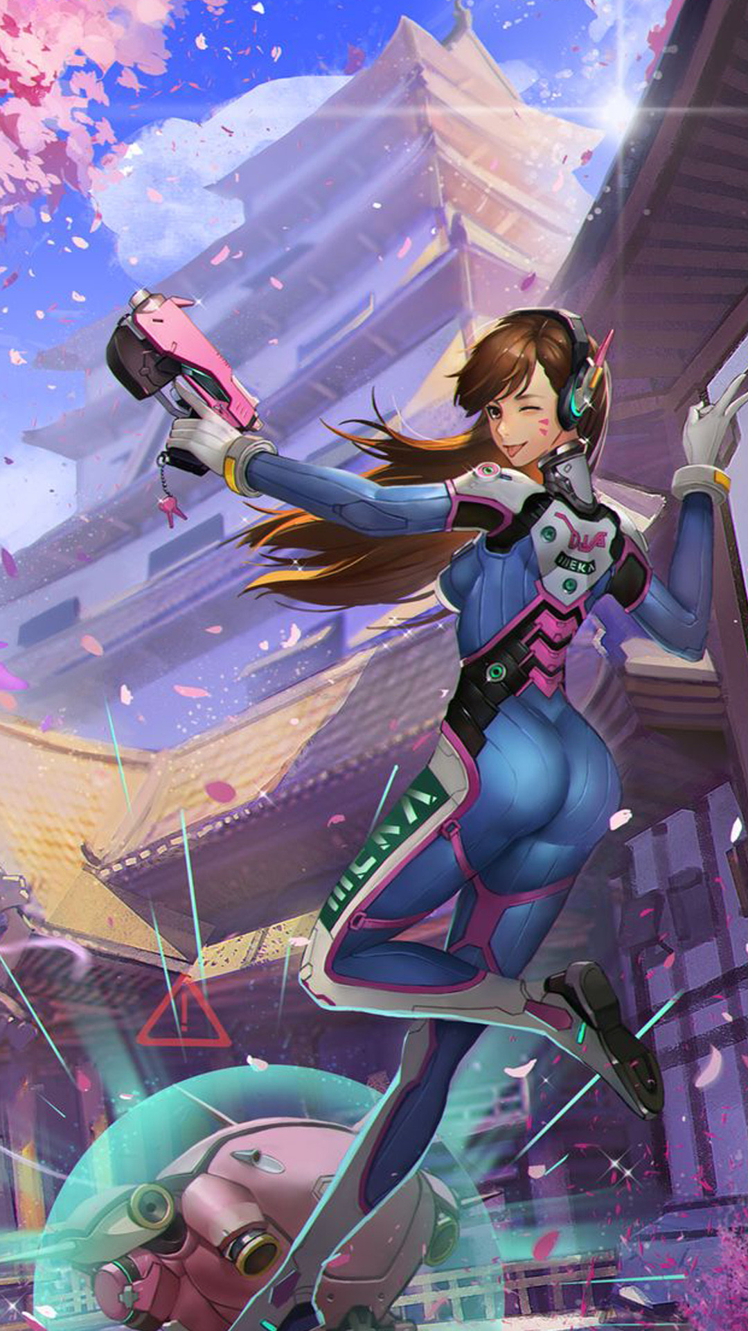 D.Va, Overwatch, Città, Fan art, Full HD, sfondo per smartphone