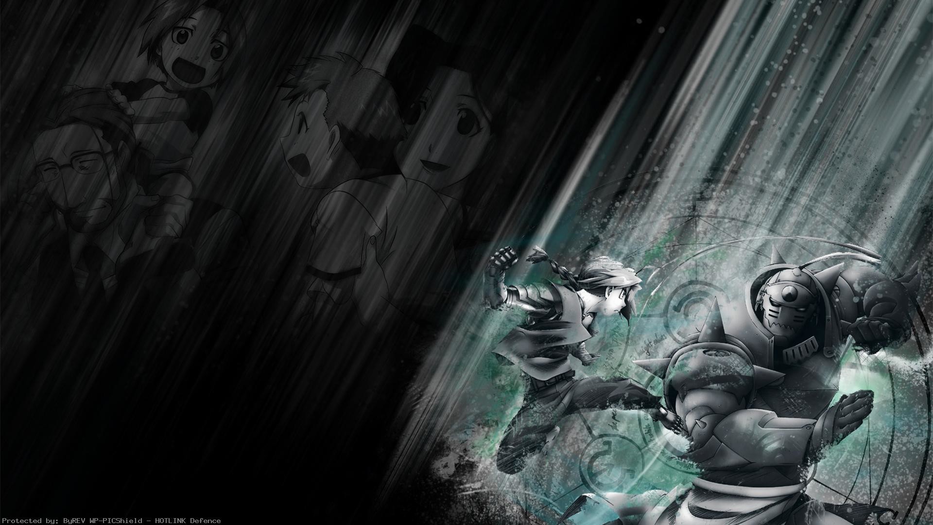 Alphonse Elric, Fullmetal Alchemist, Bianco e nero, Full HD, wallpaper desktop
