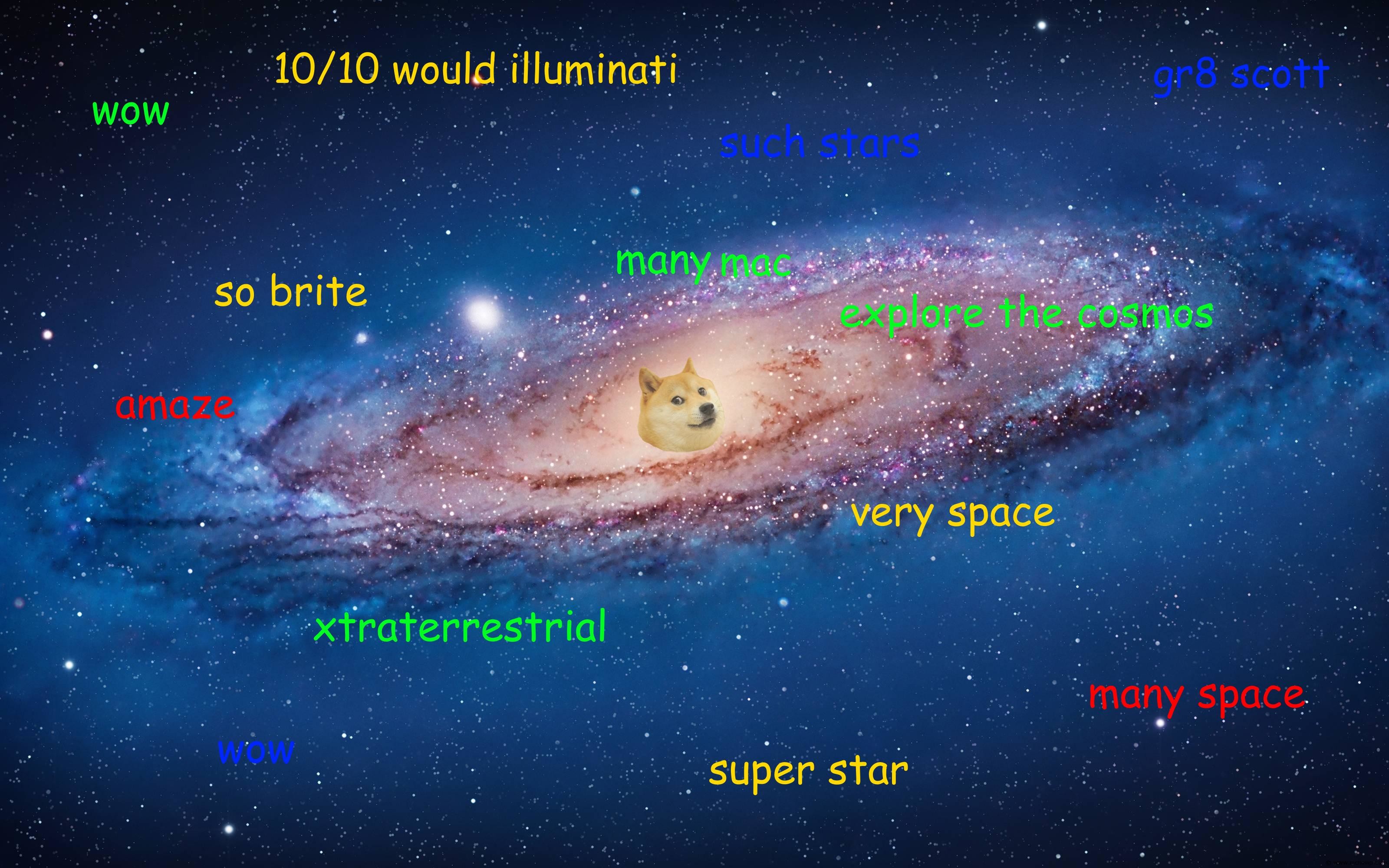 Doge, Galassia, Meme, Such space, 16:10 2K, wallpaper widescreen