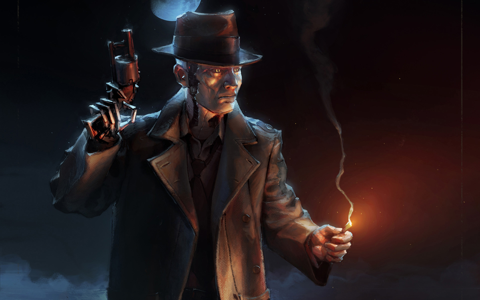 Nick Valentine, Fallout 4, Detective, Fan art, 1920x1200, immagine di sfondo