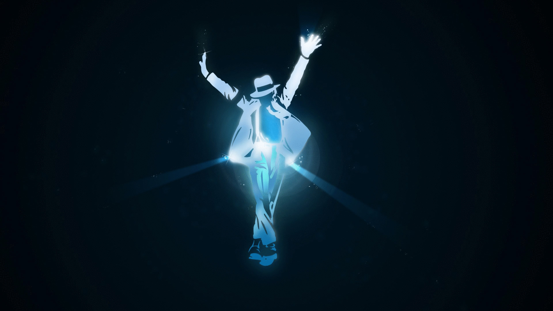 Michael Jackson, Silhouette, Luce blu, Full HD, sfondo per PC