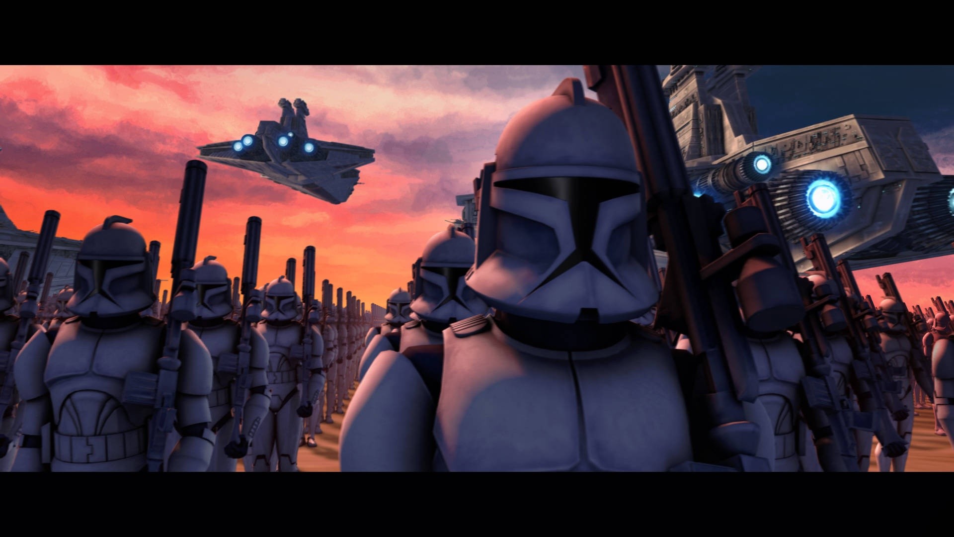 Clone trooper, Star Wars: The Clone Wars, Esercito, Tramonto, 16:9 Full HD, sfondo widescreen