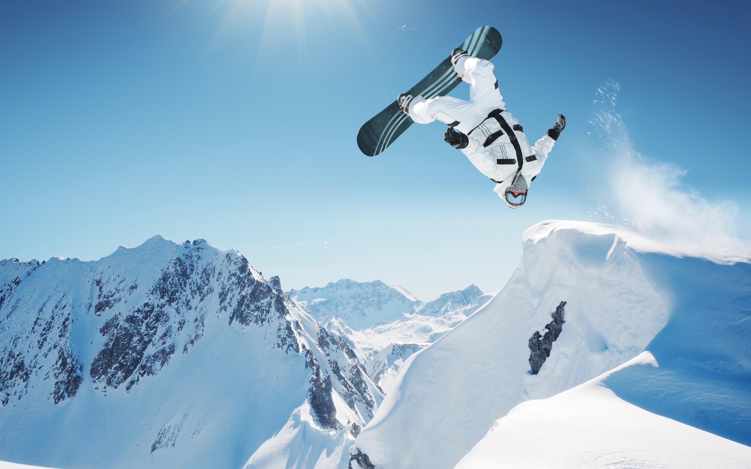 Red Bull, Snowboard, Salto, Montagne innevate, 2K, sfondo per PC