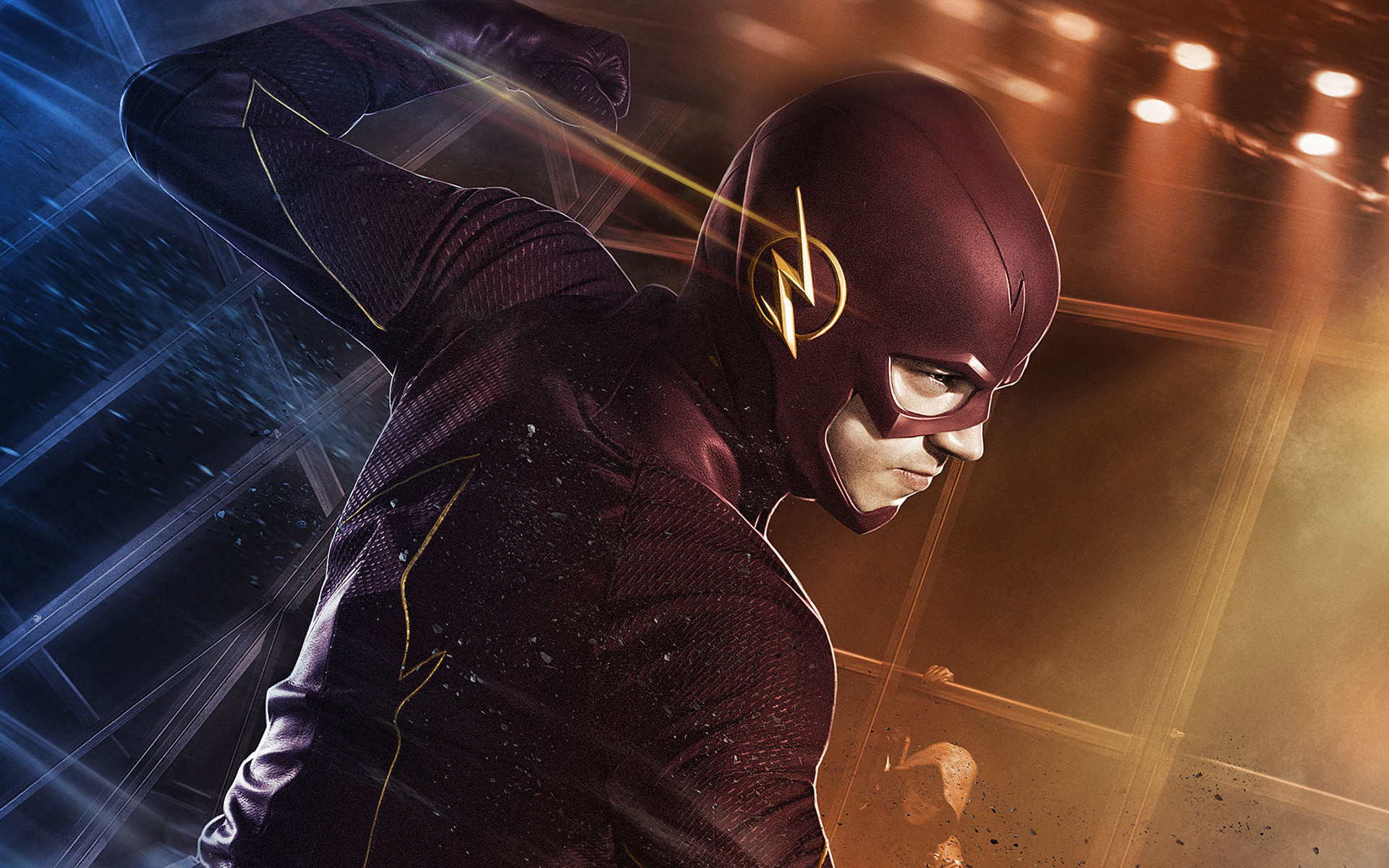 Flash, Grant Gustin, The Flash, Primo piano, 16:10 Full HD, sfondo widescreen
