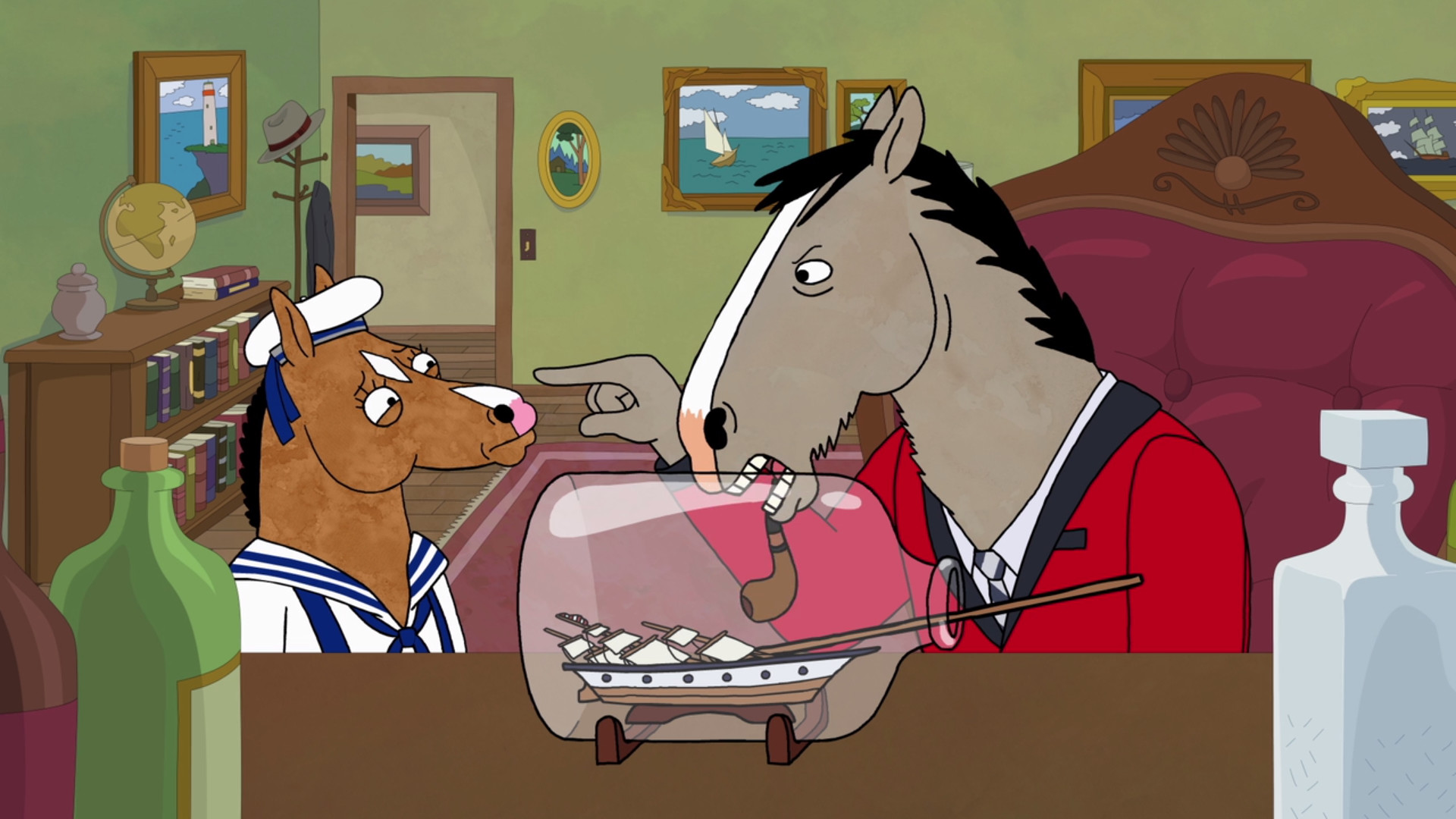 BoJack Horseman, Butterscotch Horseman, Nave in bottiglia, Studio, sfondo Full HD per portatile