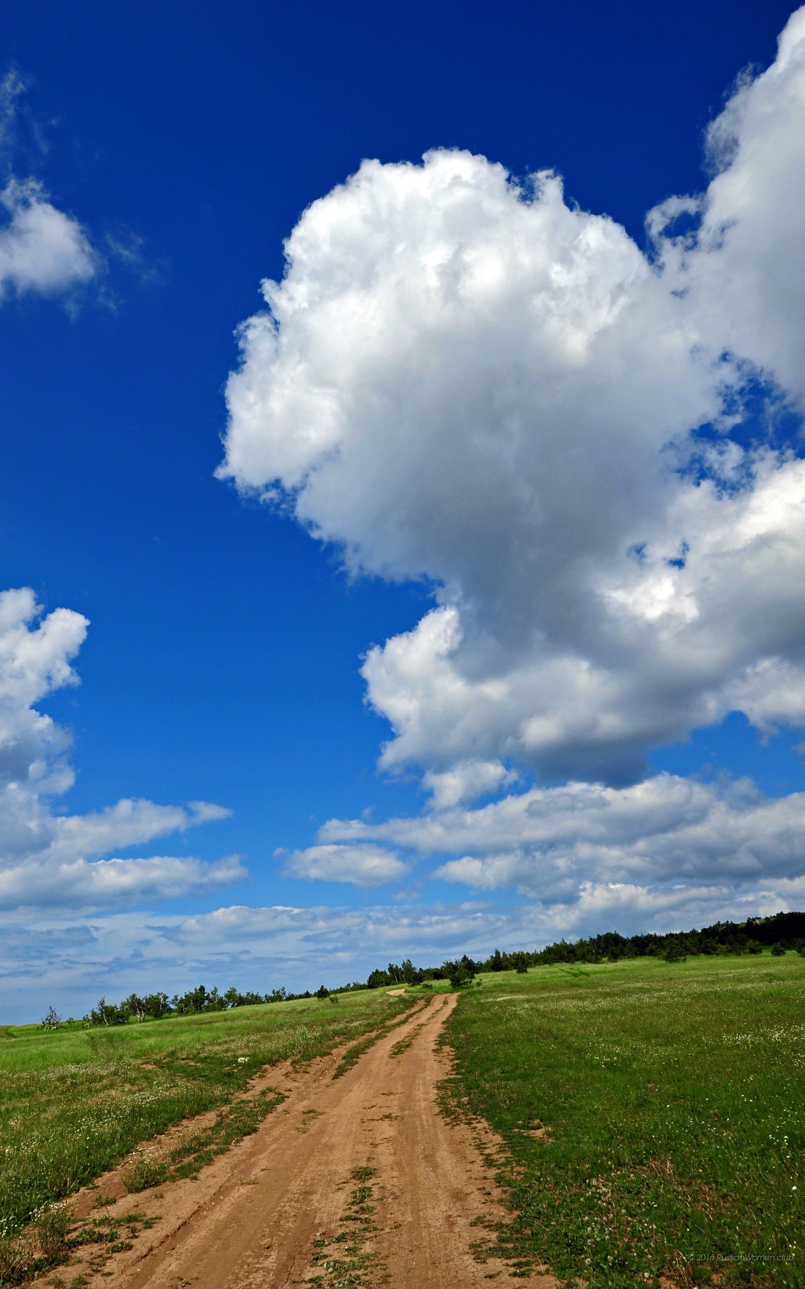 Sentiero, Prato, Nuvole, Cielo azzurro, QHD+, schermata di blocco Samsung