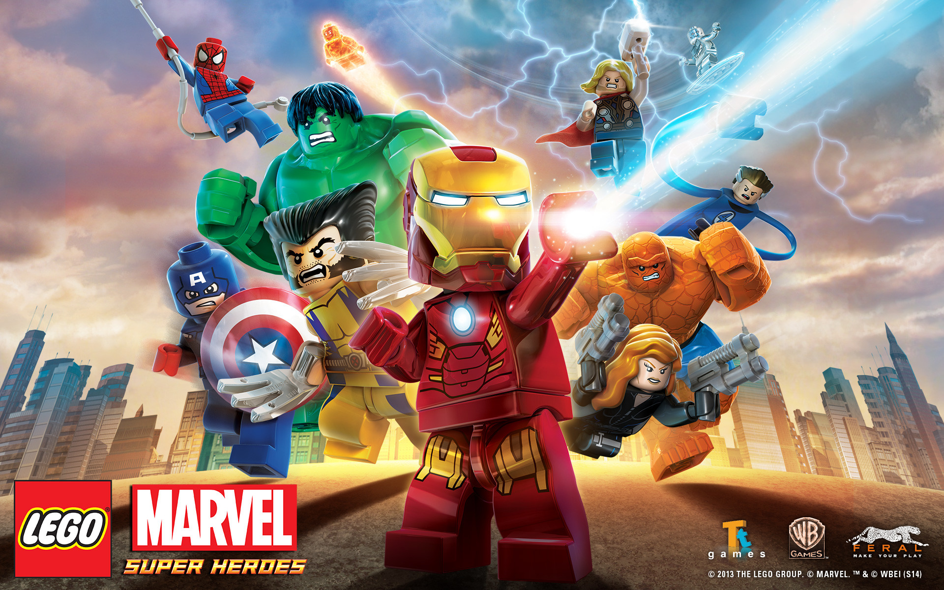 LEGO Marvel Super Heroes, Iron Man, Hulk, Capitan America, Wolverine, Videogioco, wallpaper Full HD