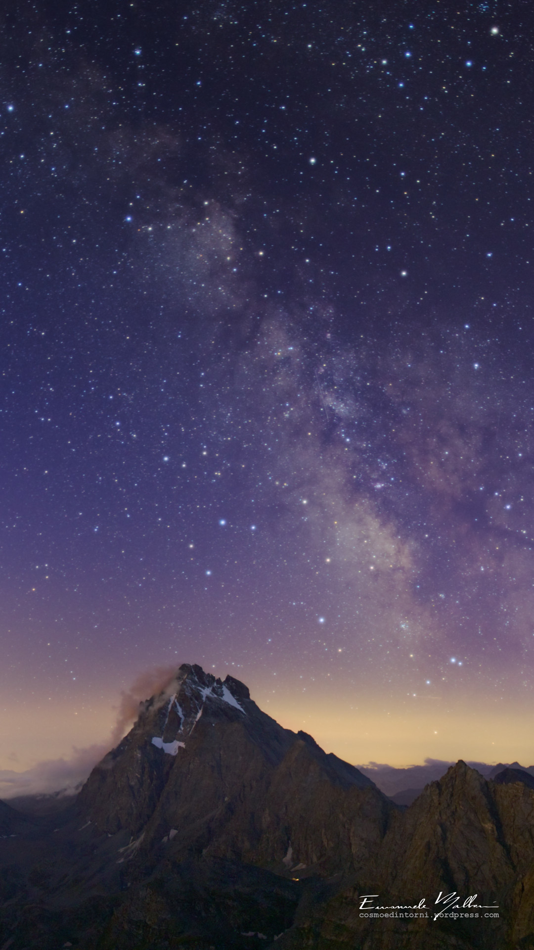 Via Lattea, Montagna, Cielo notturno, Stelle, sfondo per iPhone e Android