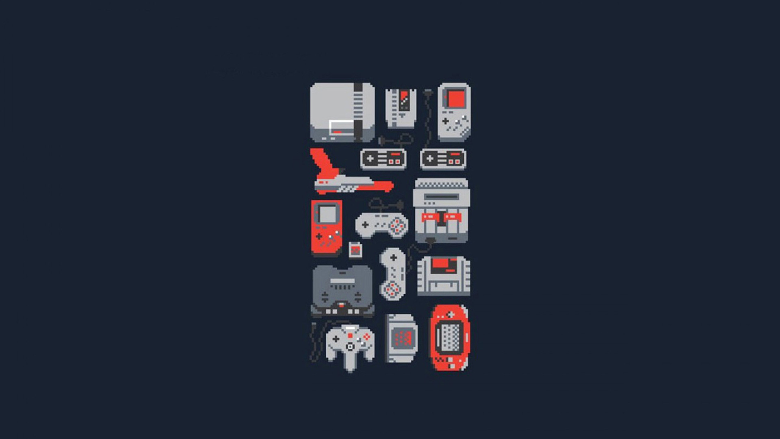 Console retrò, Game Boy, Nintendo, Pixel art, 2K, sfondo per PC