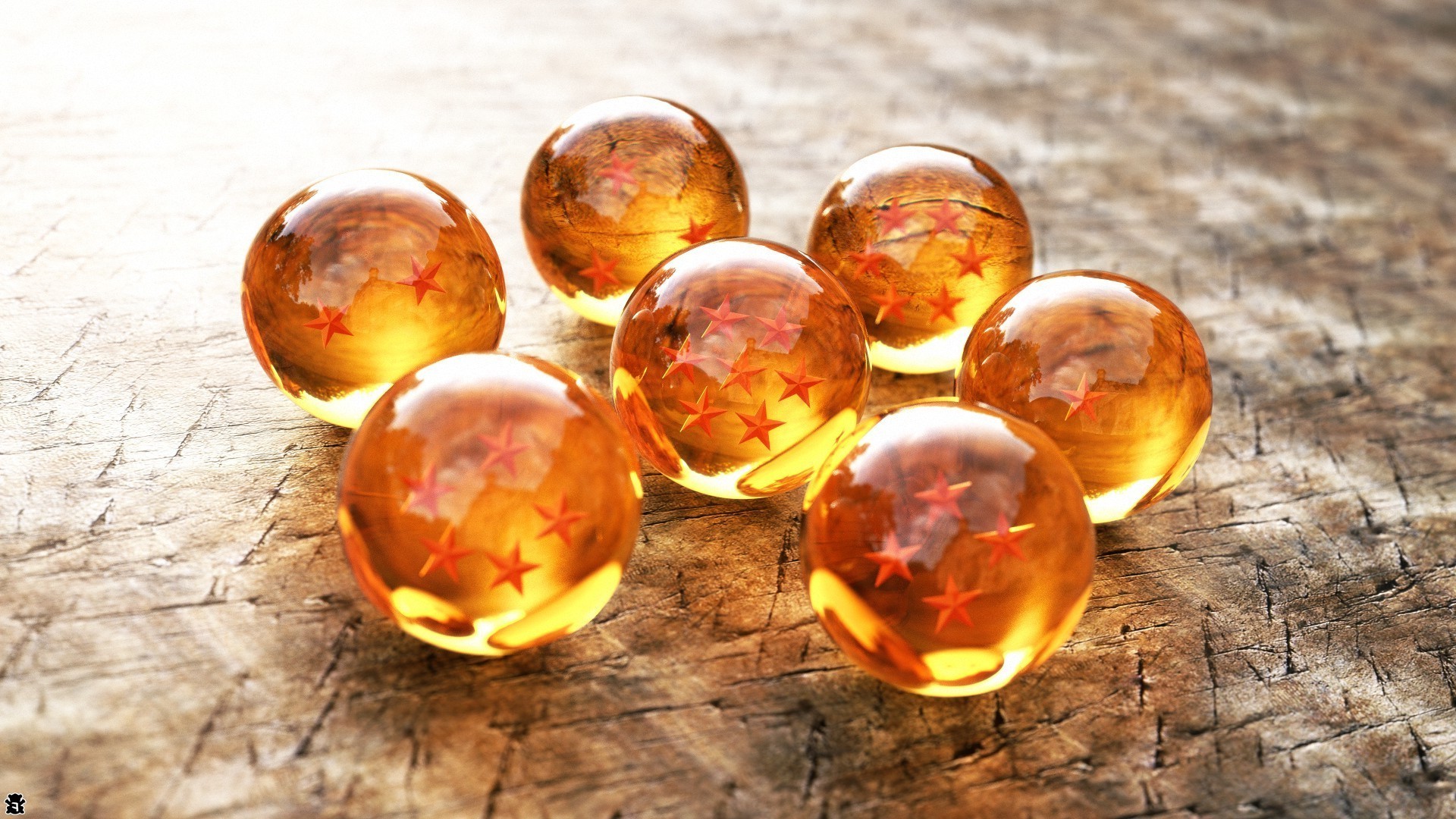 Sfere del Drago, Dragon Ball, Legno, Primo piano, Full HD, wallpaper per PC