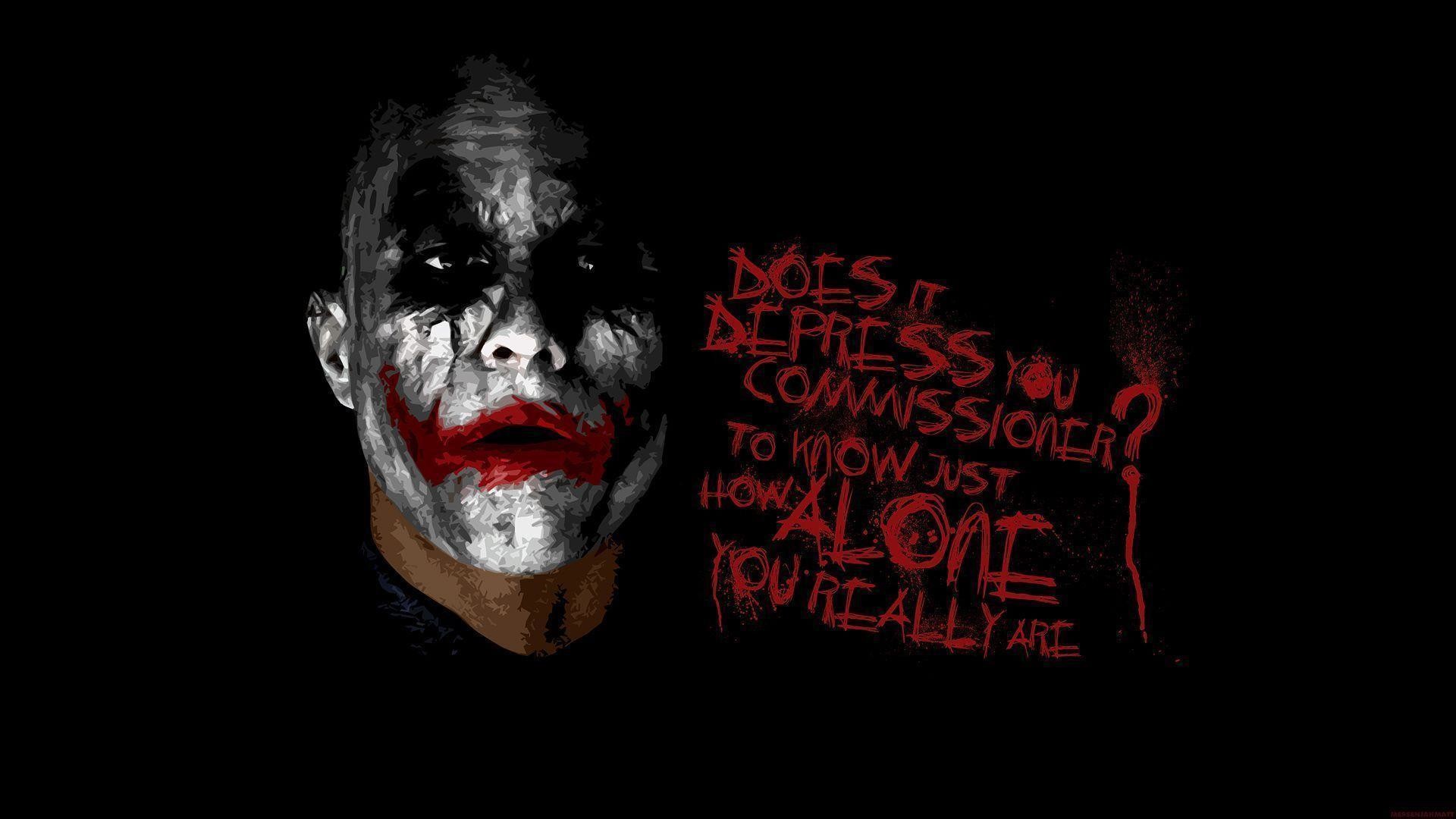 Joker, Heath Ledger, Il cavaliere oscuro, Citazione, Sfondo nero, wallpaper desktop Full HD