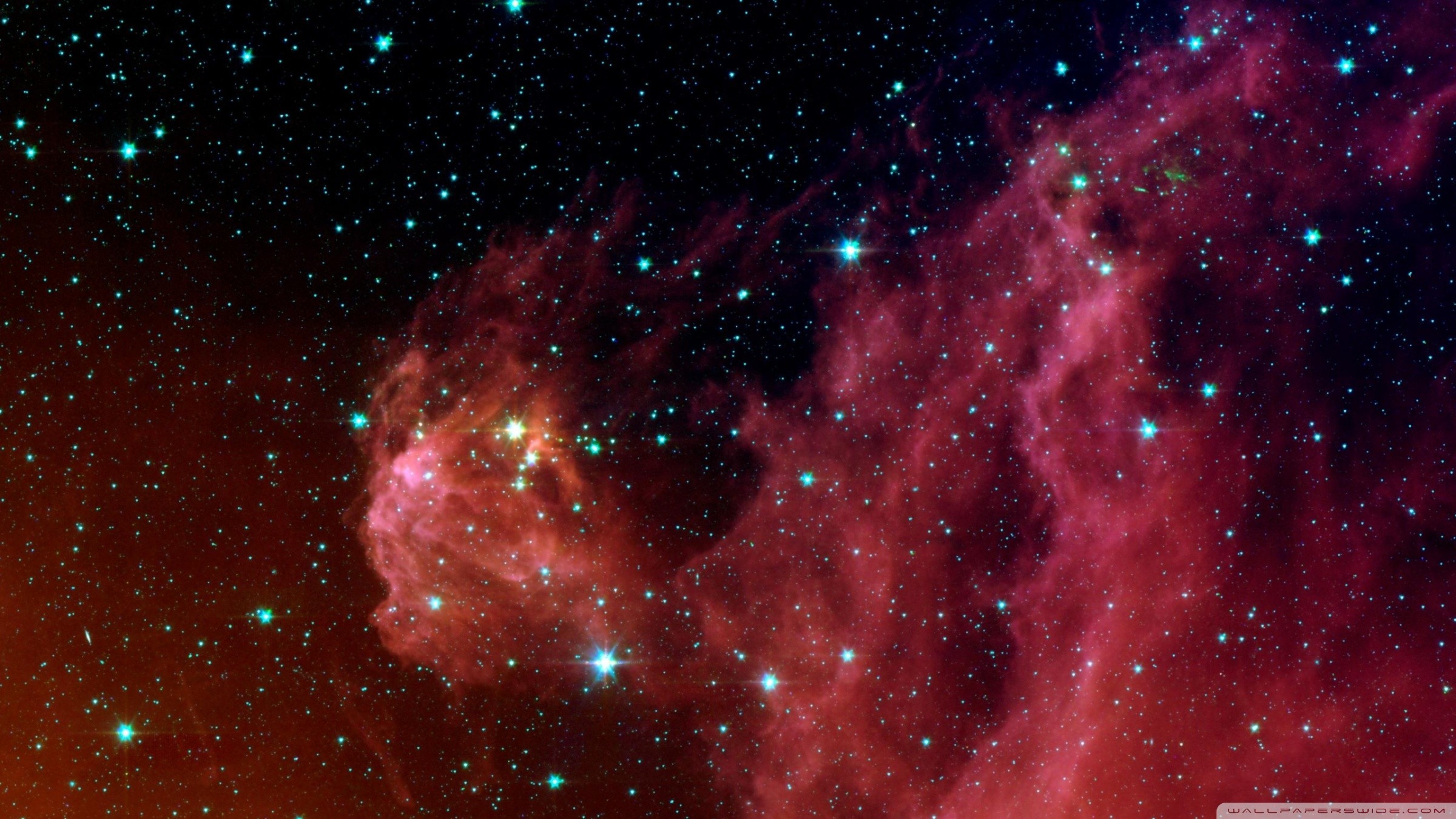 Nebulosa, Stelle, Rosso, Spazio, Full HD, sfondo desktop