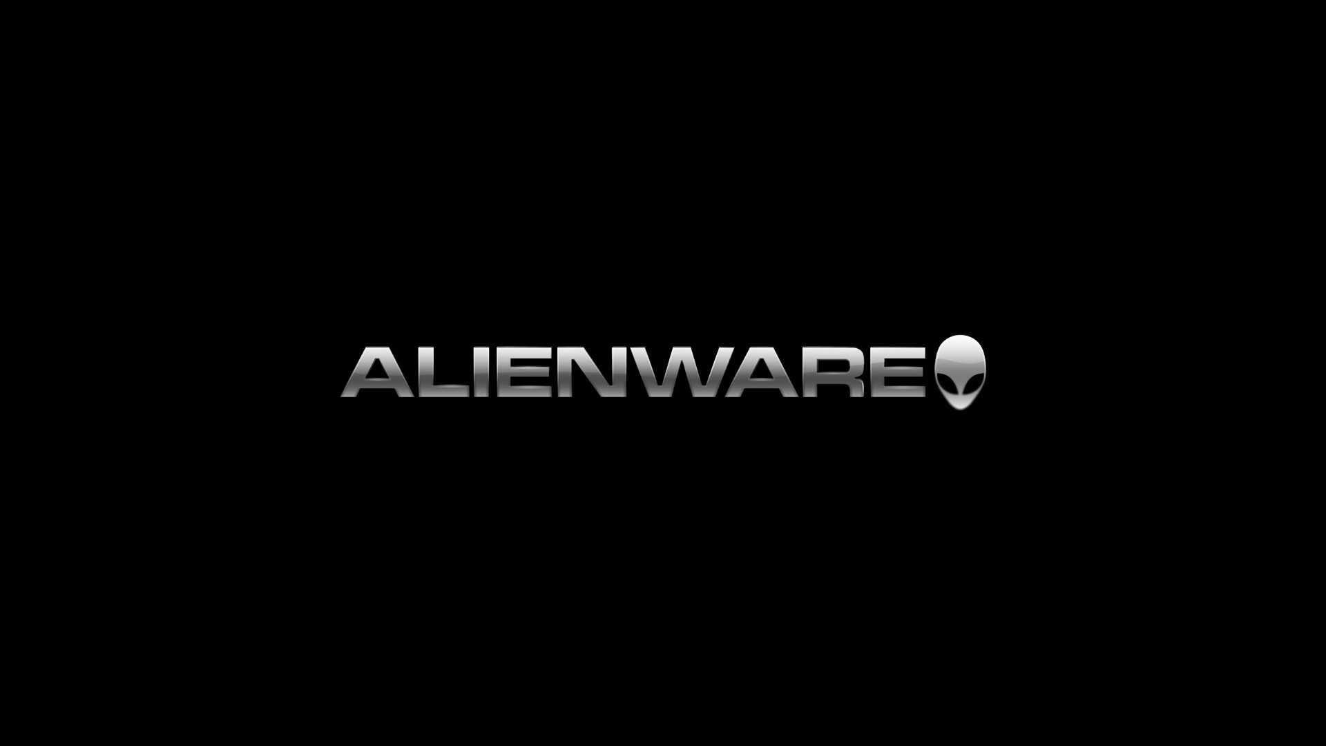 Alienware, Logo, Argento, Sfondo nero, 1920x1080, wallpaper desktop