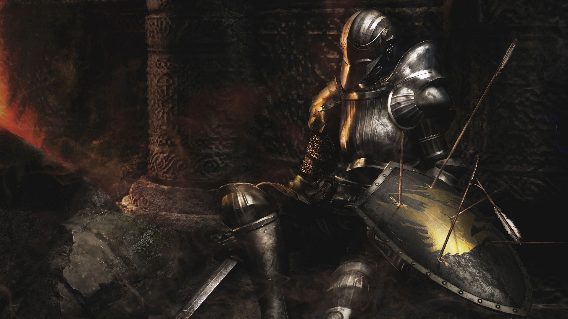 Dark Souls III, Cavaliere, Scudo, Armatura, Full HD 1080p, sfondo desktop