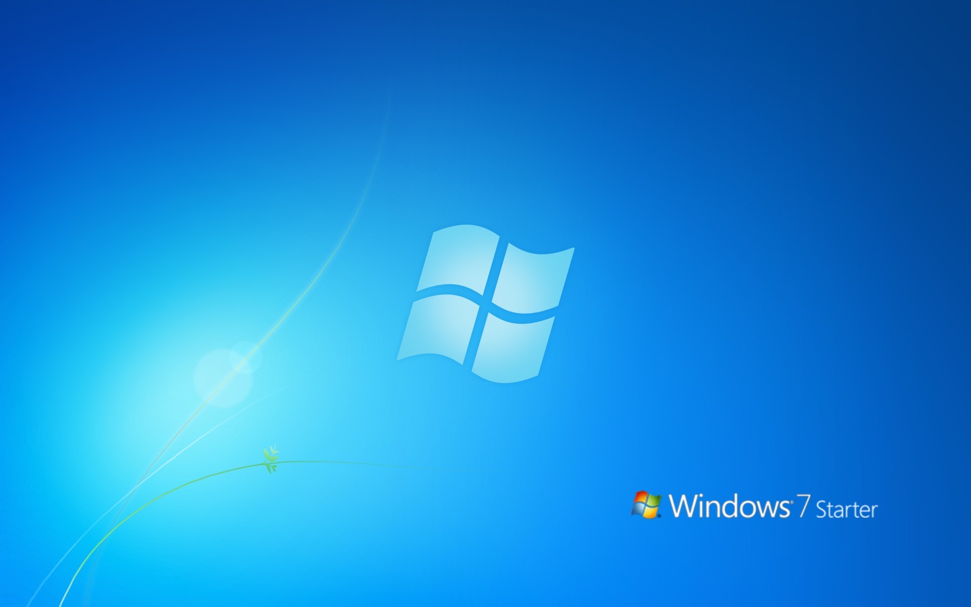 Windows 7 Starter, Logo Windows, Blu, 16:10 Full HD, sfondo widescreen
