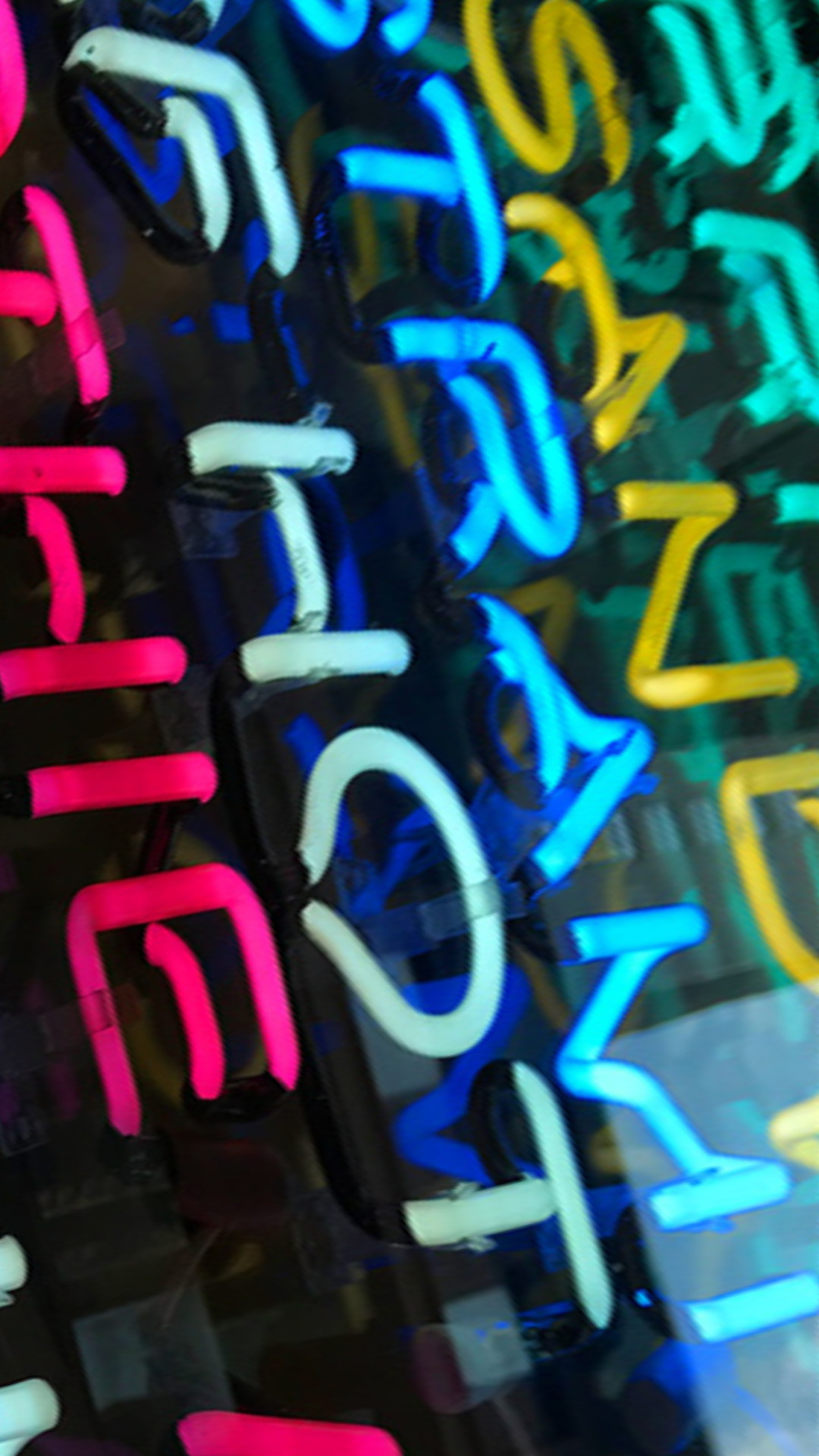 Lettere al neon, Multicolore, Notte, schermata Home iOS 10