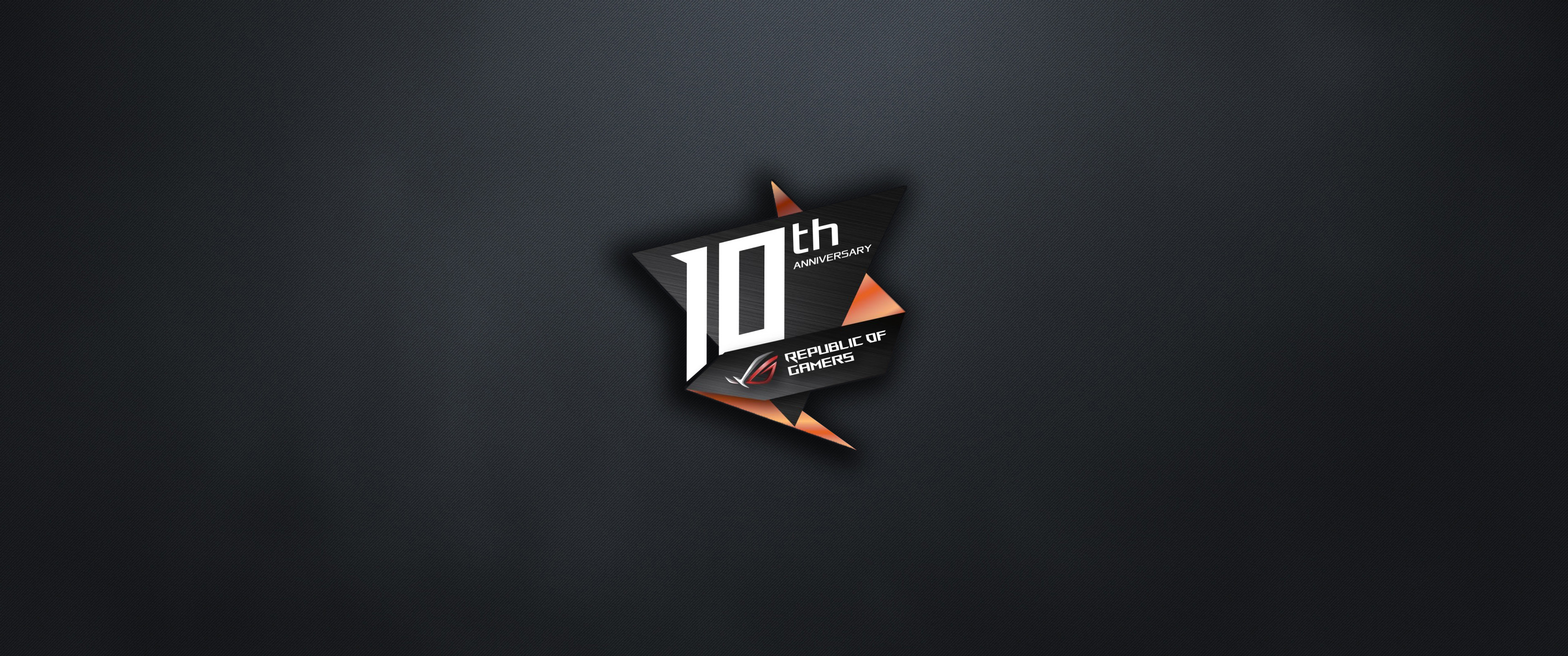 Asus ROG, Republic of Gamers, 10° anniversario, Sfondo grigio, 21:9 2K, wallpaper widescreen