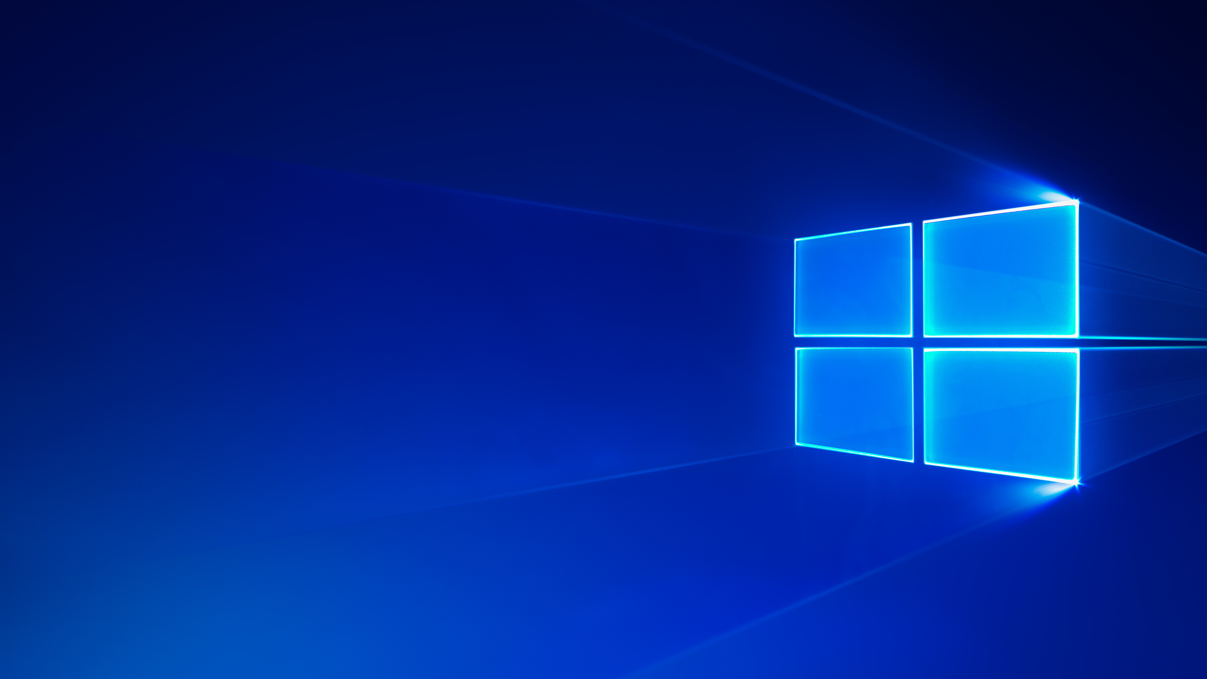 Windows 10, Logo Windows, Microsoft, Luce, Blu, 4K, sfondo desktop
