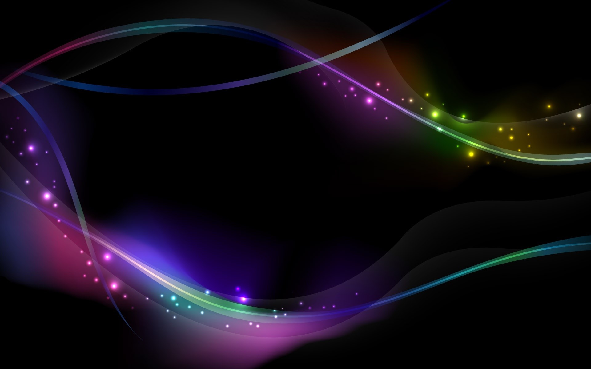 Onde luminose, Scintille, Sfondo nero, Viola, 1920x1200, wallpaper desktop