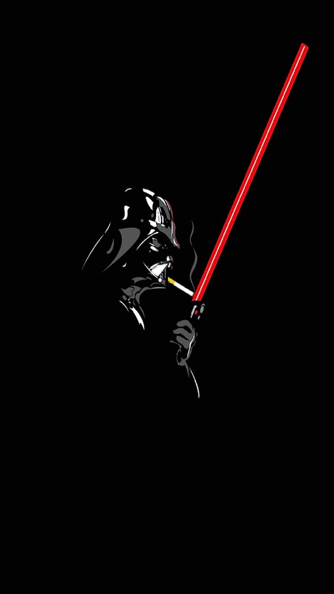 Darth Vader, Spada laser, Star Wars, Sfondo nero, 1080x1920, schermata di blocco iPhone