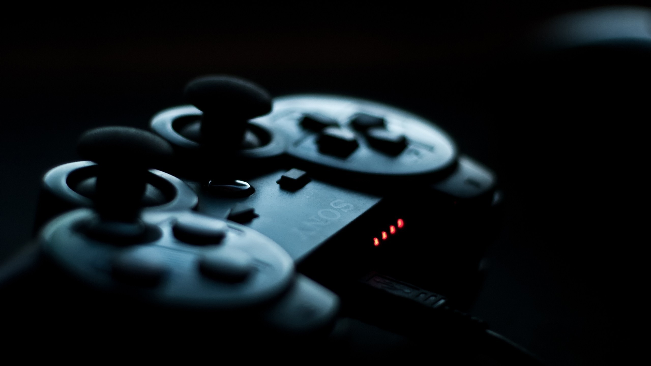 Controller PlayStation 3, DualShock 3, Primo piano, Sfondo scuro, wallpaper desktop 2K