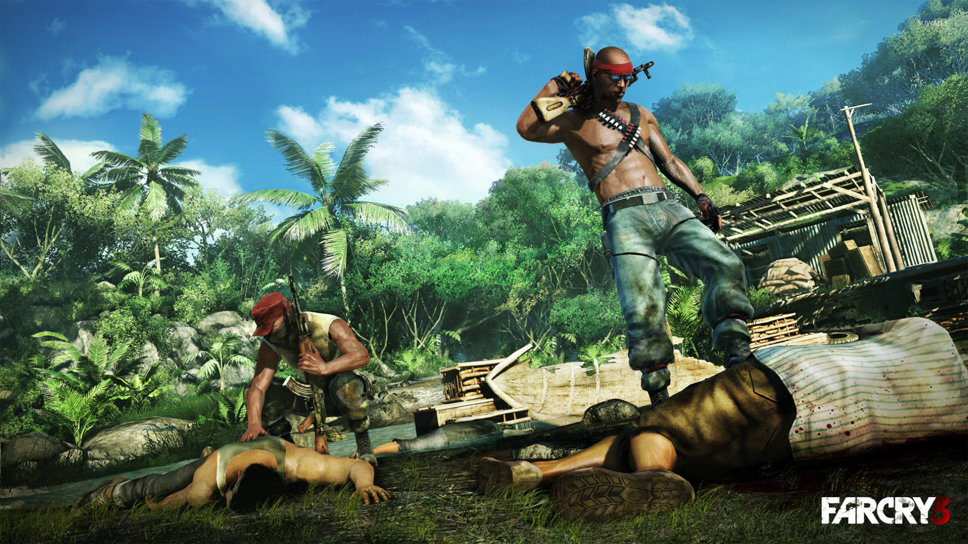 Far Cry 3, Pirati, Giungla, Accampamento, Full HD, sfondo per PC
