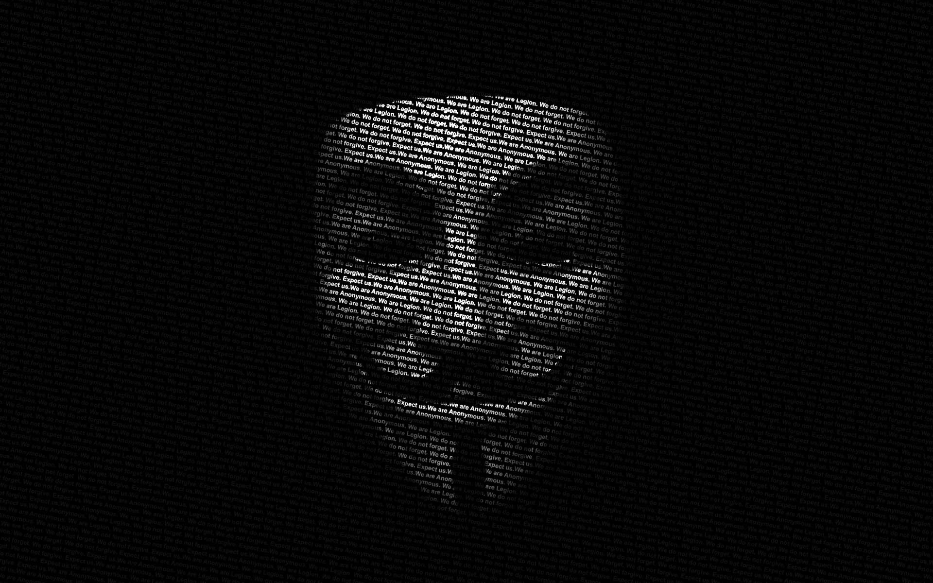 Maschera di Guy Fawkes, Anonymous, Tipografia, Sfondo nero, Full HD, wallpaper desktop