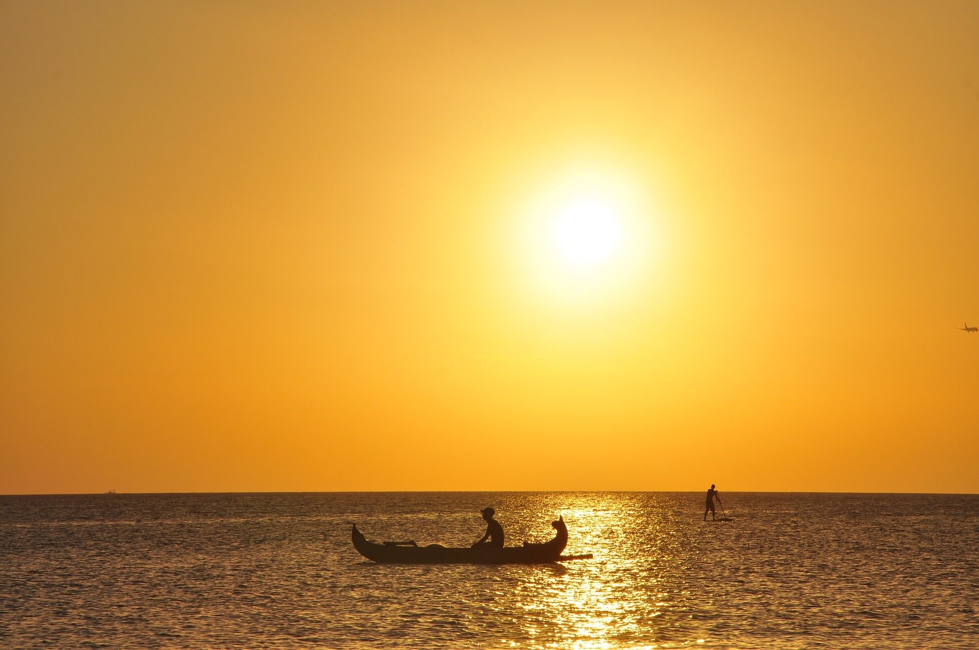 Barca, Mare, Sole, Giallo, Full HD, sfondo per PC e portatile