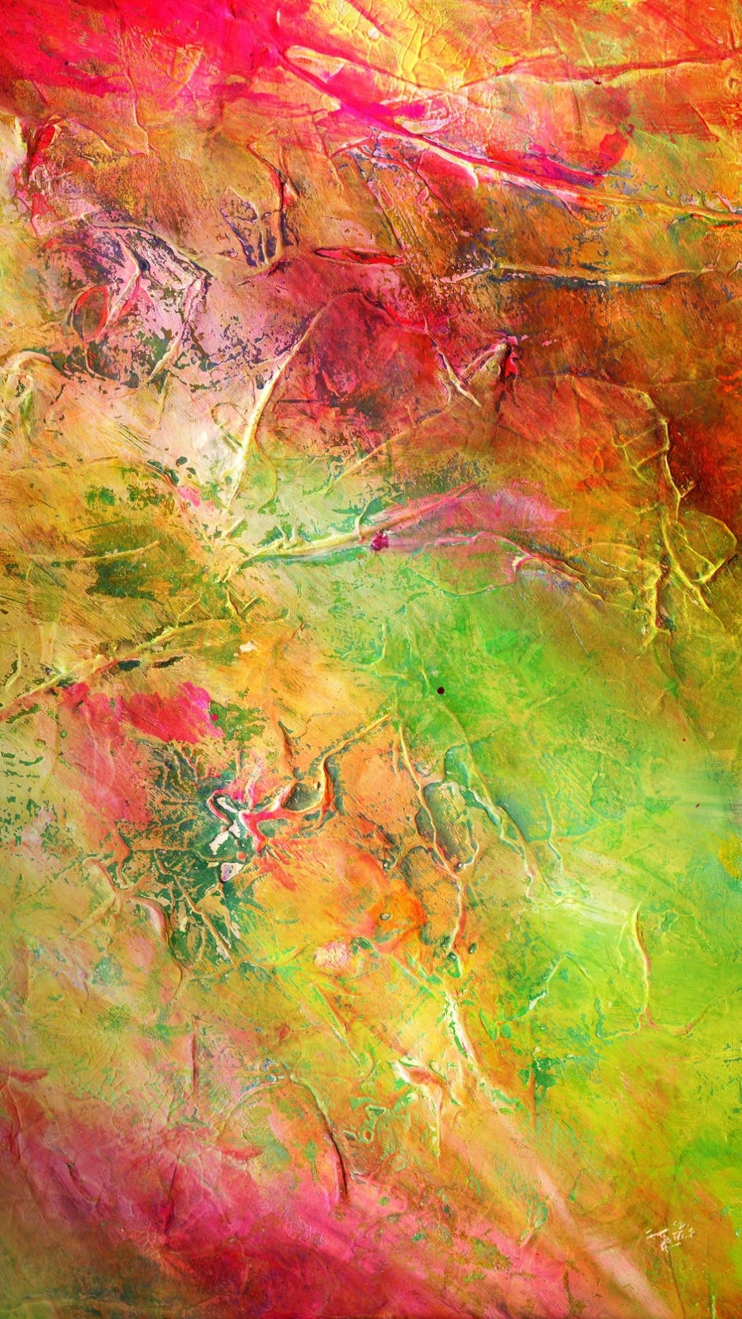 Pittura astratta, Texture, Rosso e verde, wallpaper per iPhone e Android