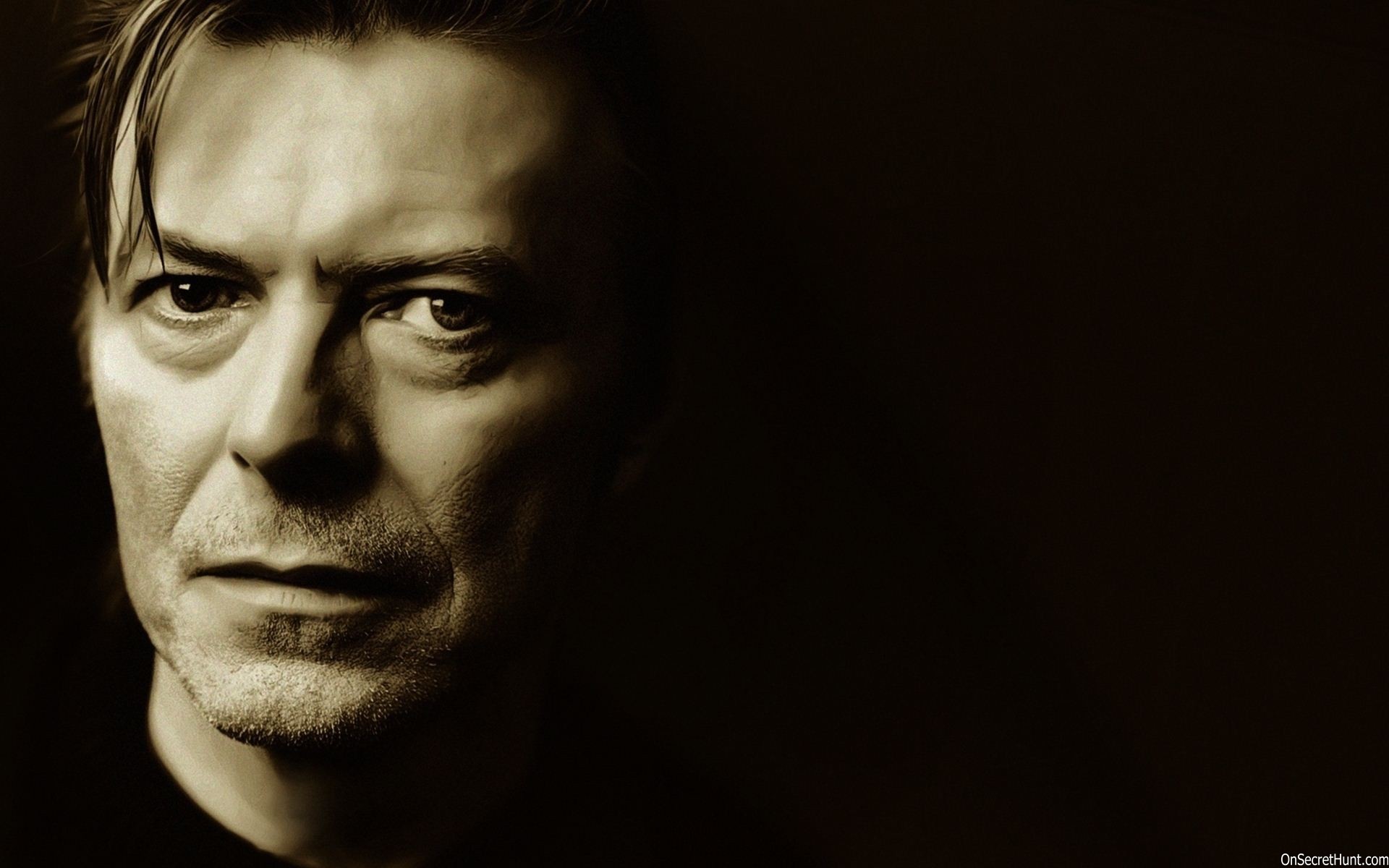 David Bowie, Ritratto, Seppia, Primo piano, 16:10 Full HD, sfondo widescreen